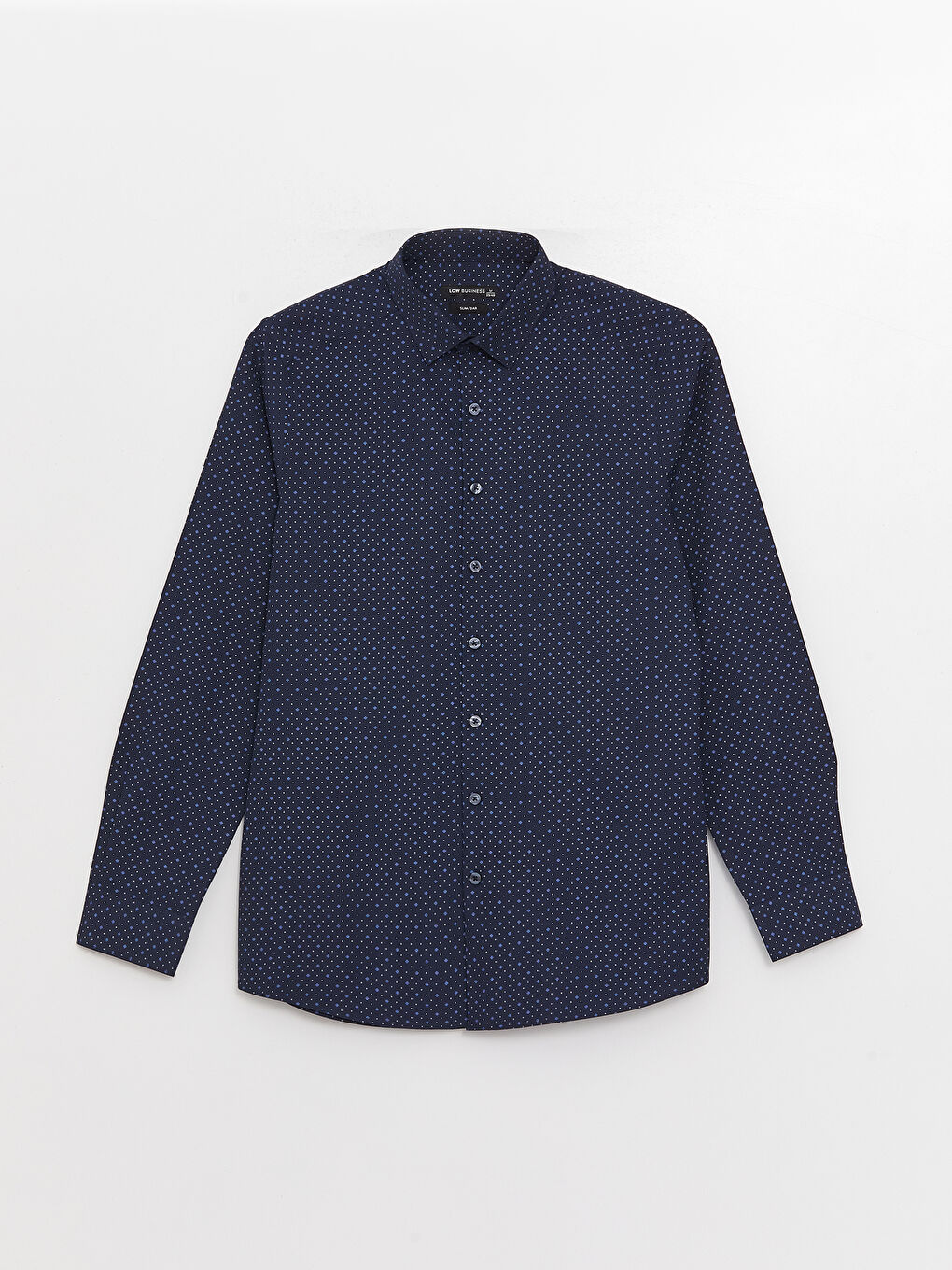 Slim Fit Long Sleeve Patterned Poplin Men's Shirt-5