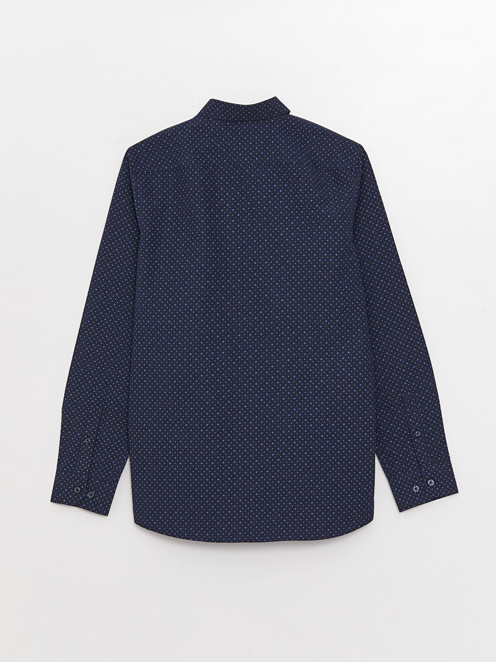 Slim Fit Long Sleeve Patterned Poplin Men's Shirt-6