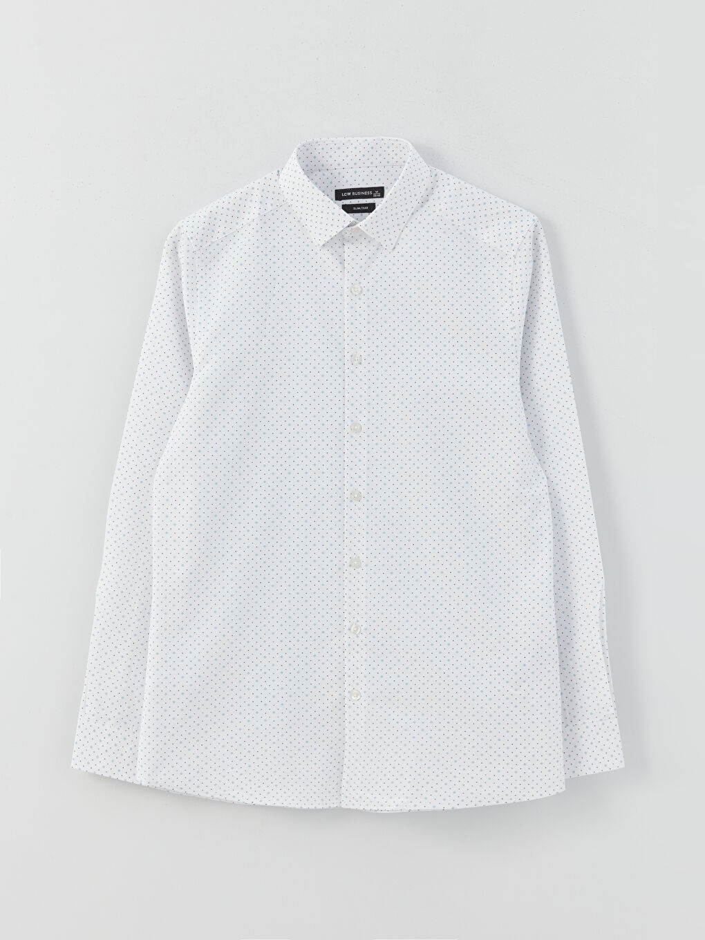 Beyaz Slim Fit Uzun Kollu Desenli Poplin Erkek Gömlek-5