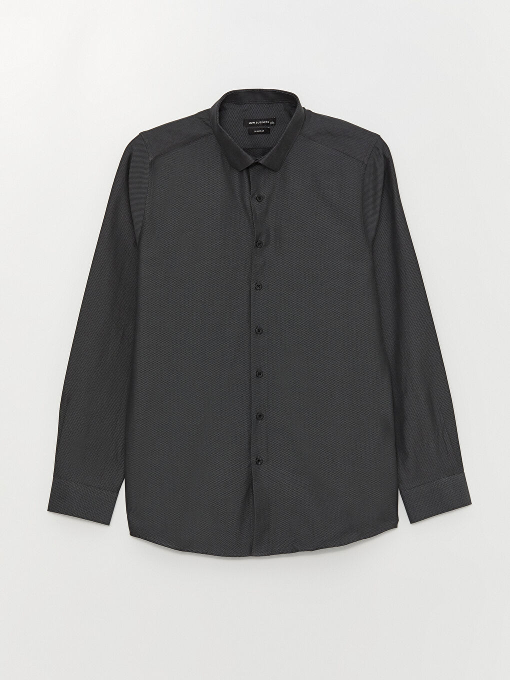 Siyah Slim Fit Uzun Kollu Erkek Gömlek-5