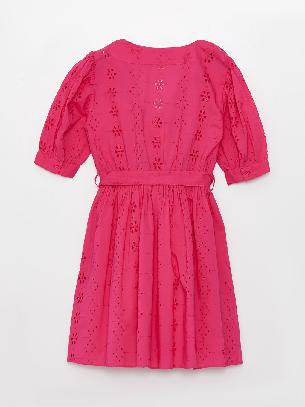 Robe pour Femmes à Col Double Boutonnage, À Motifs, Manches Courtes, Broderie-6