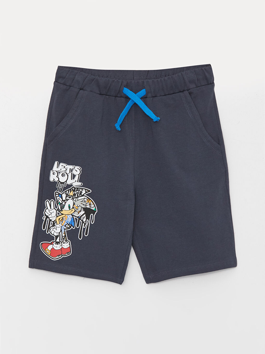 Комплект: Футболка и шорты для мальчиков Sonic с круглым вырезом и принтом, с короткими рукавами-2