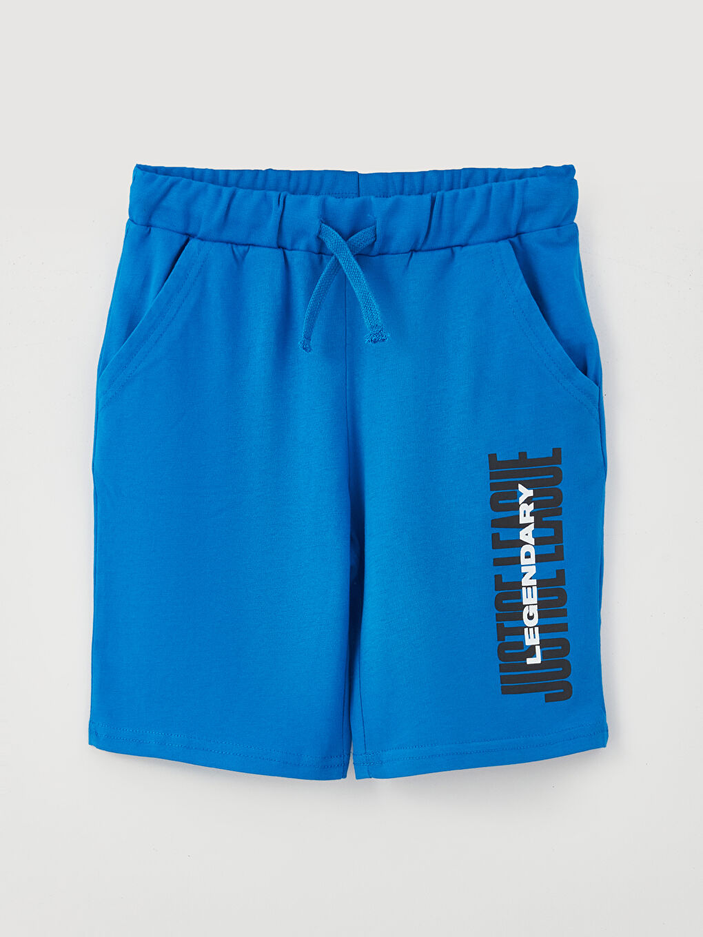 Beyaz Bisiklet Yaka Justice League Baskılı Kısa Kollu Erkek Çocuk Tişört ve Şort-2