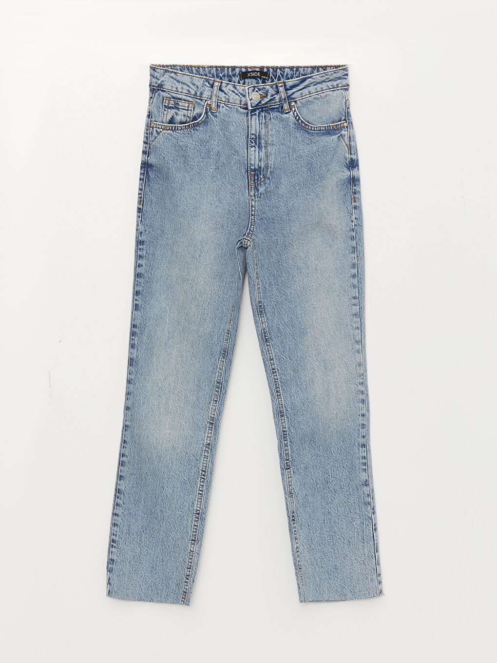 جينز عالي الخصر بقصة مستقيمة للسيدات-5