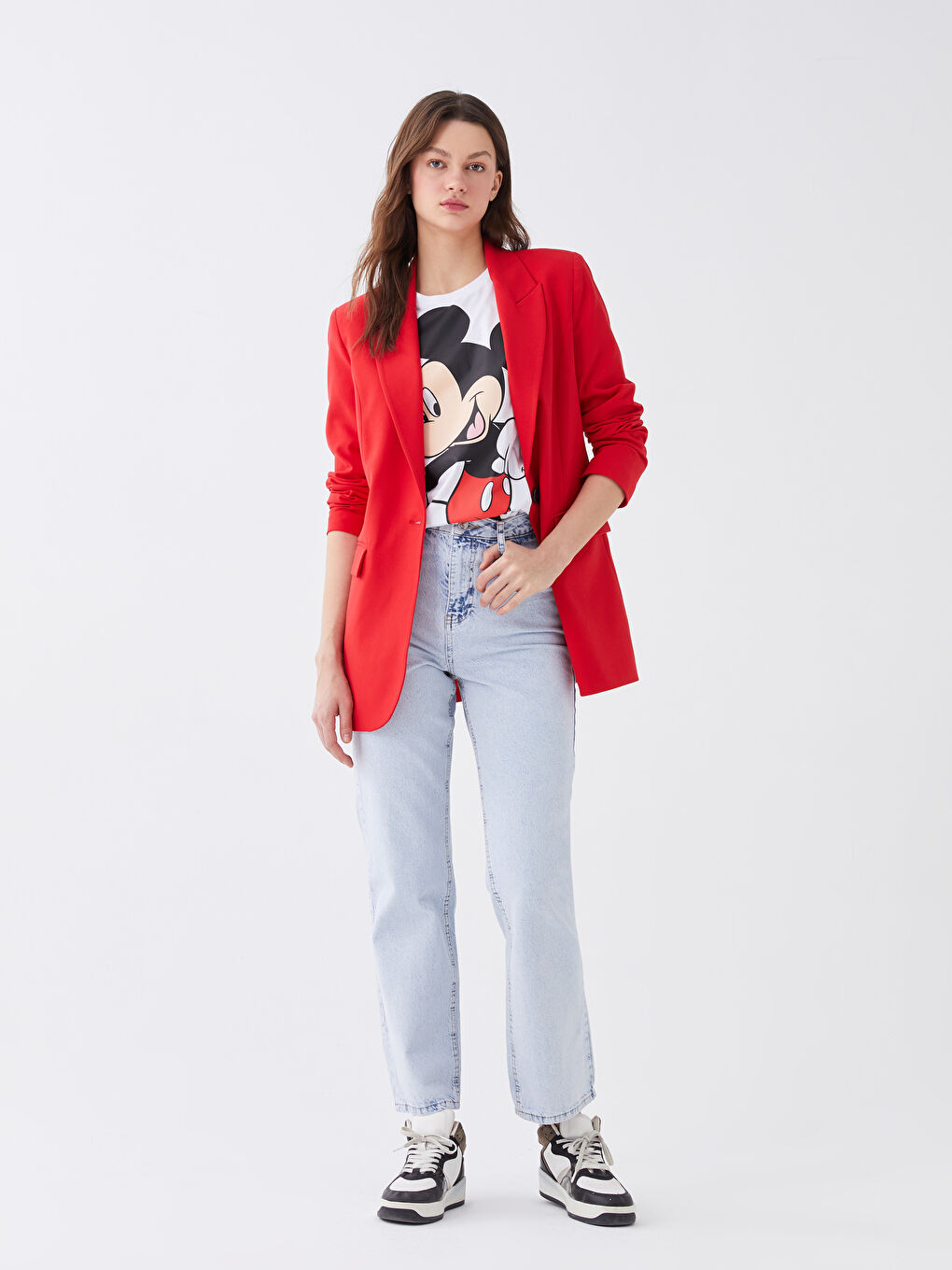 Jean Taille Haute Coupe Droite pour Femmes