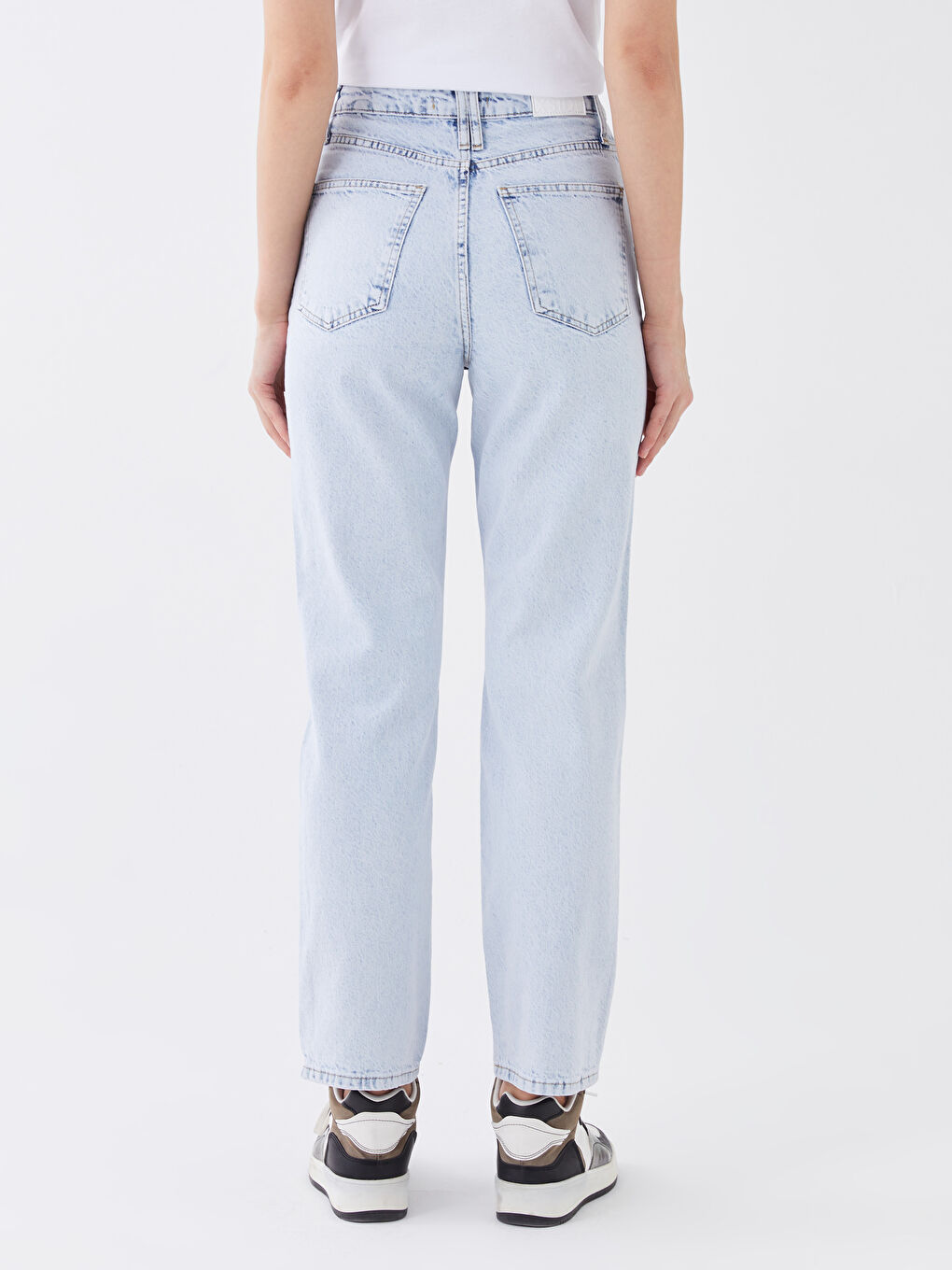 Jean Taille Haute Coupe Droite pour Femmes-3