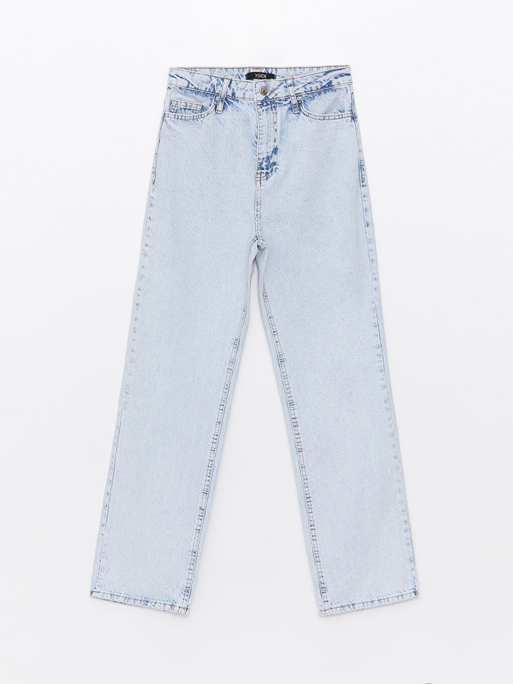 Jean Taille Haute Coupe Droite pour Femmes-5