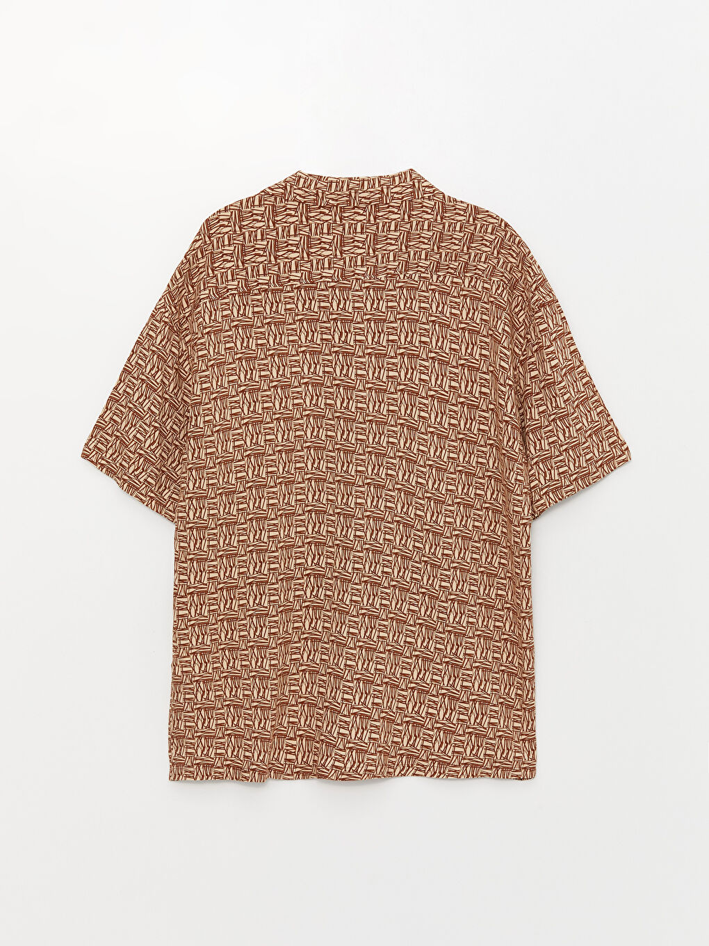 Loose Fit Short Sleeve Patterned Viscose Men's Shirt-6