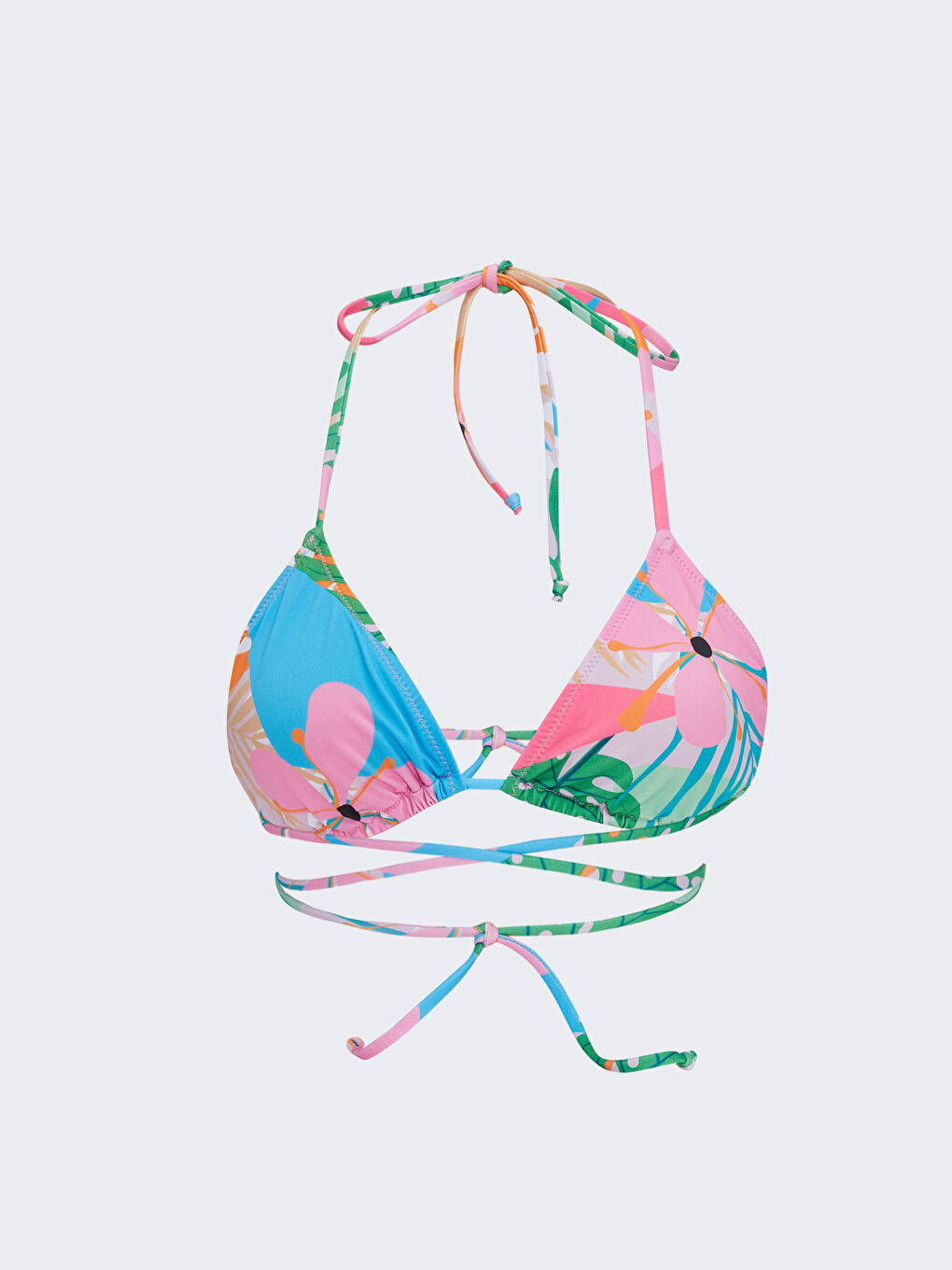Patterned Women's Bikini Top -S3FI11Z8-V0U