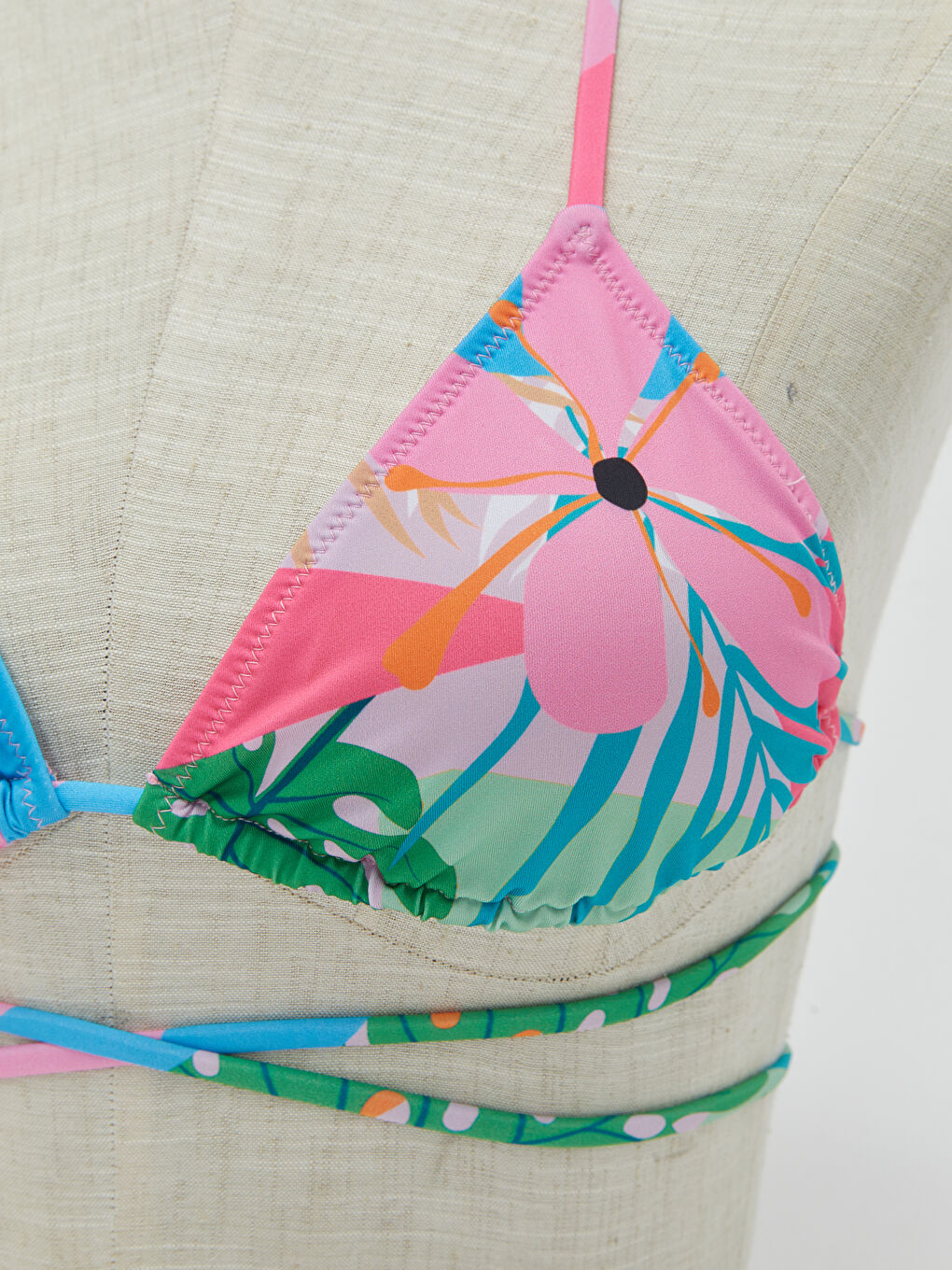 Patterned Women's Bikini Top -S3FI11Z8-V0U