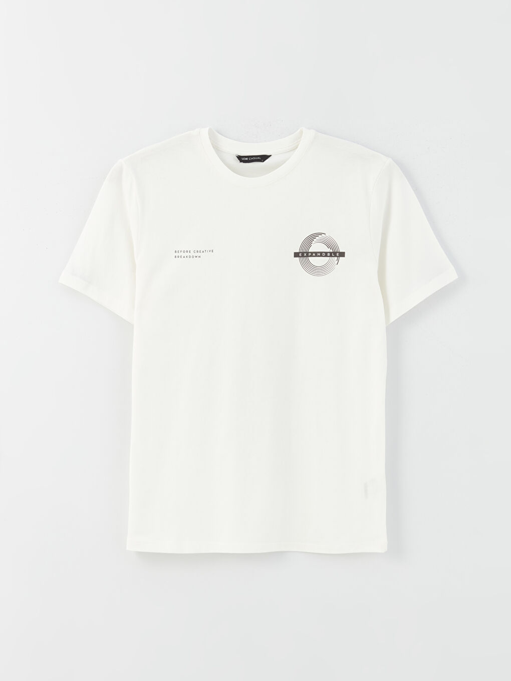 تيشيرت رجالي ياقة دائرية كم قصير مطبوع قطن ممشط-5