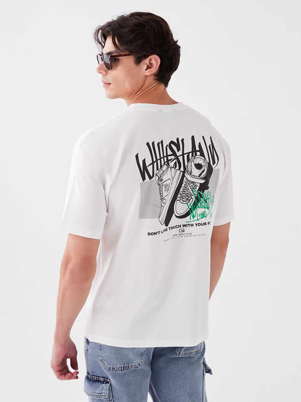 XSIDE Crew Neck Short Sleeve Printed Combed Cotton Men's T-shirt -S3FI25Z8-EEW