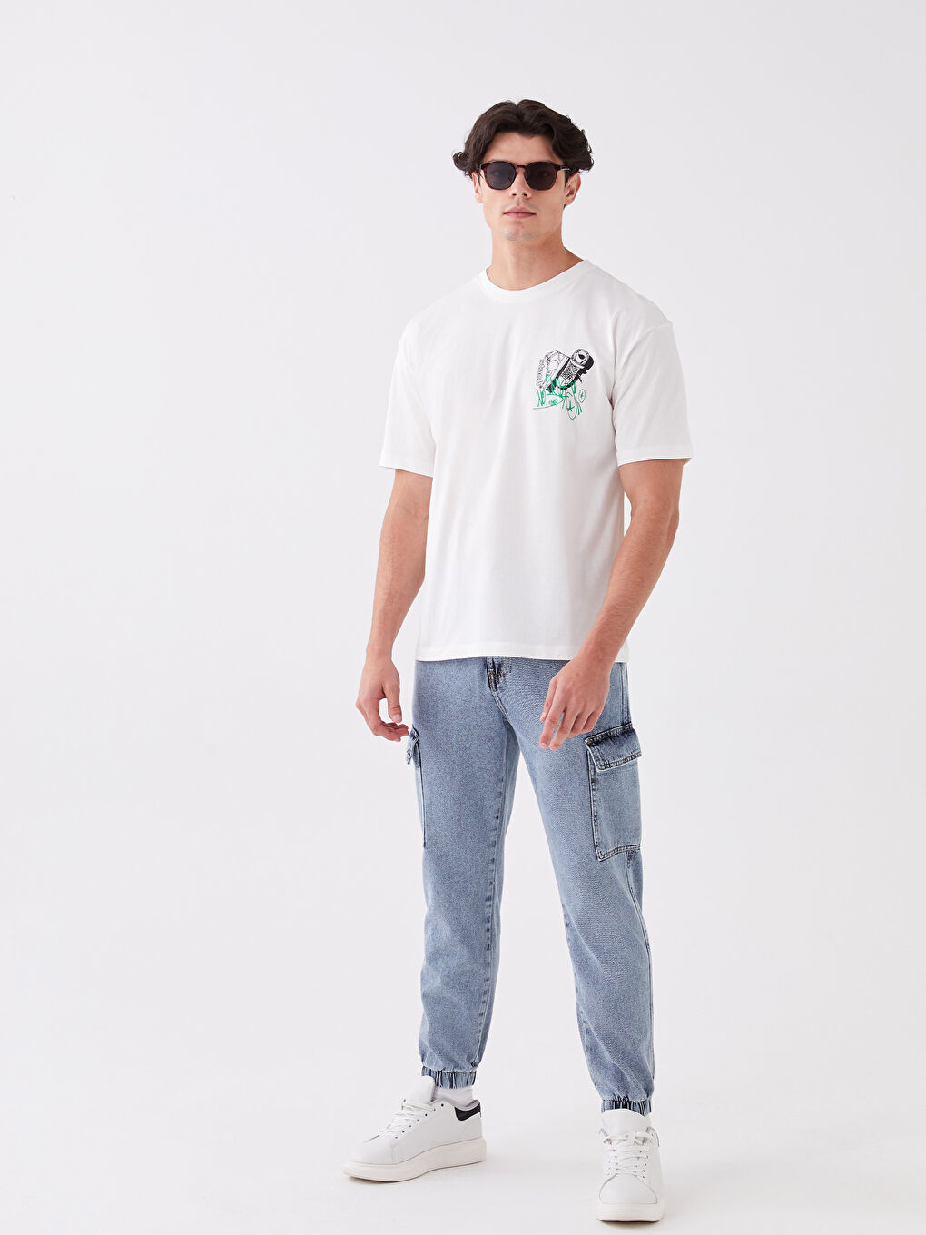 XSIDE Crew Neck Short Sleeve Printed Combed Cotton Men's T-shirt -S3FI25Z8-EEW