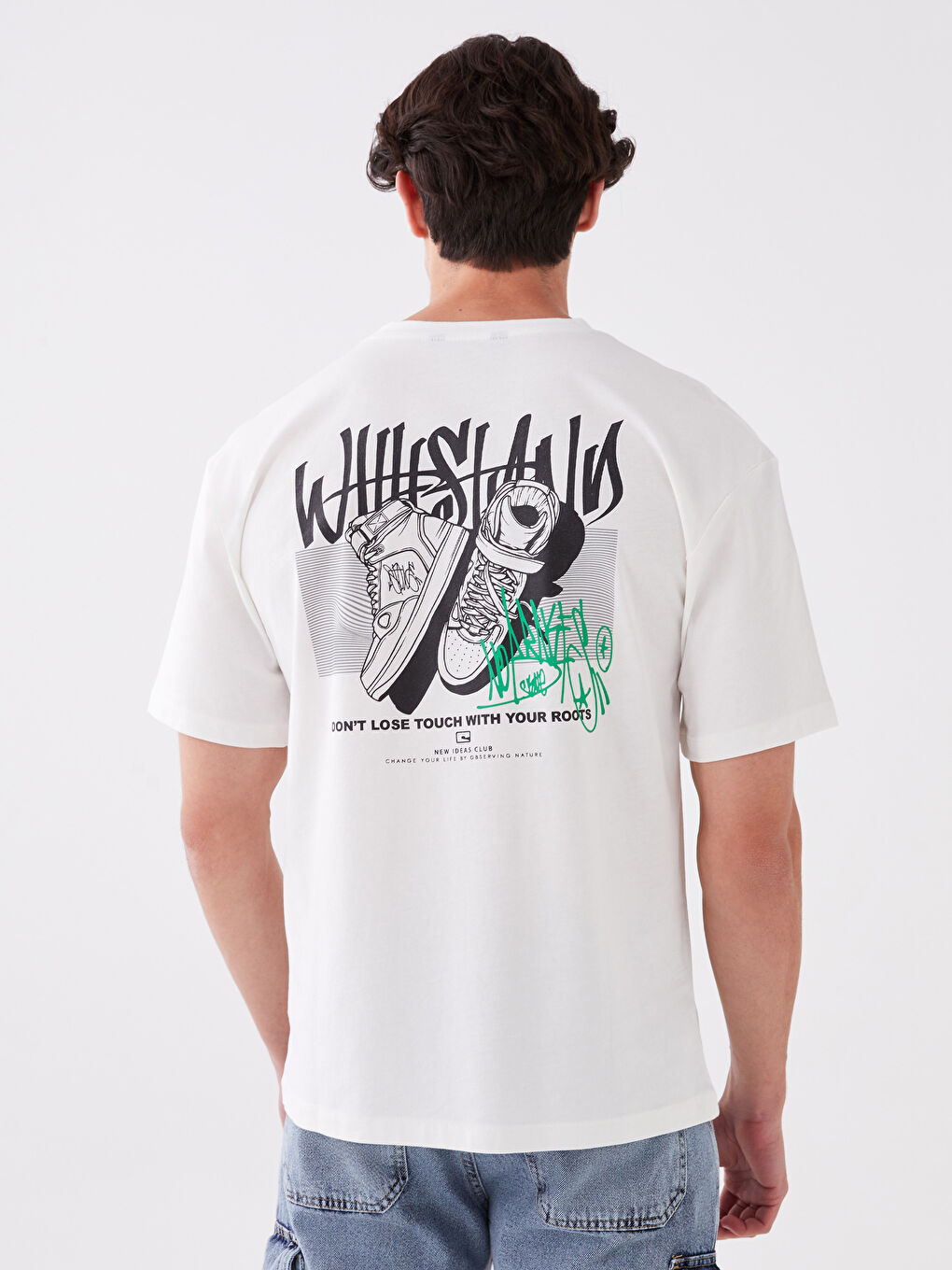 XSIDE Crew Neck Short Sleeve Printed Combed Cotton Men's T-shirt -S3FI25Z8-EEW