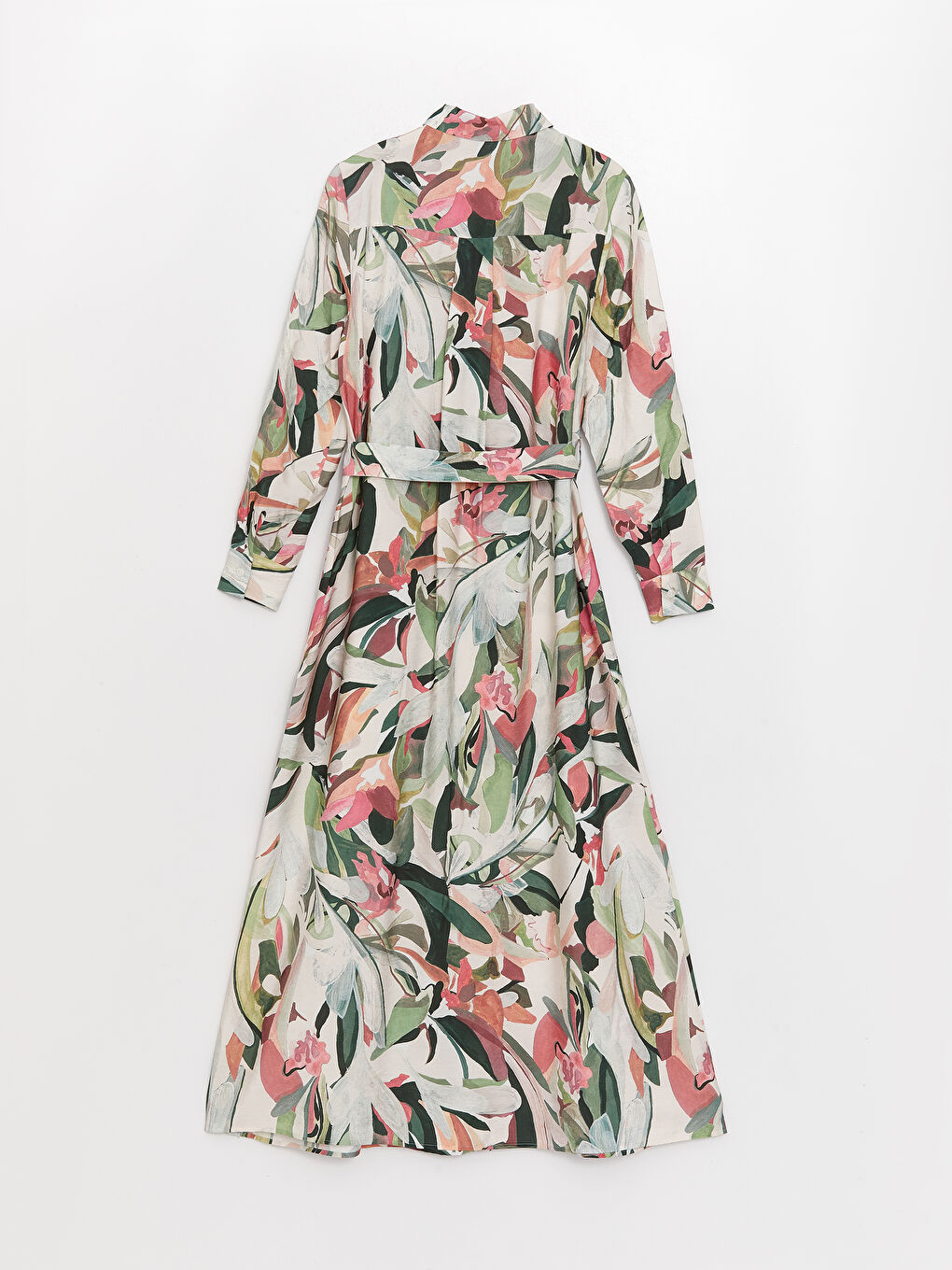 Patterned Long Sleeve Women's Shirt Dress -S3FI35Z8-F9C