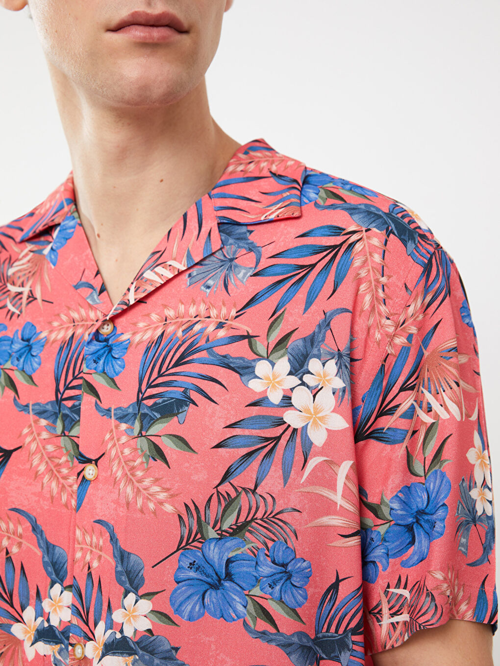 Karışık Regular Fit Kısa Kollu Desenli Viskon Erkek Gömlek-3