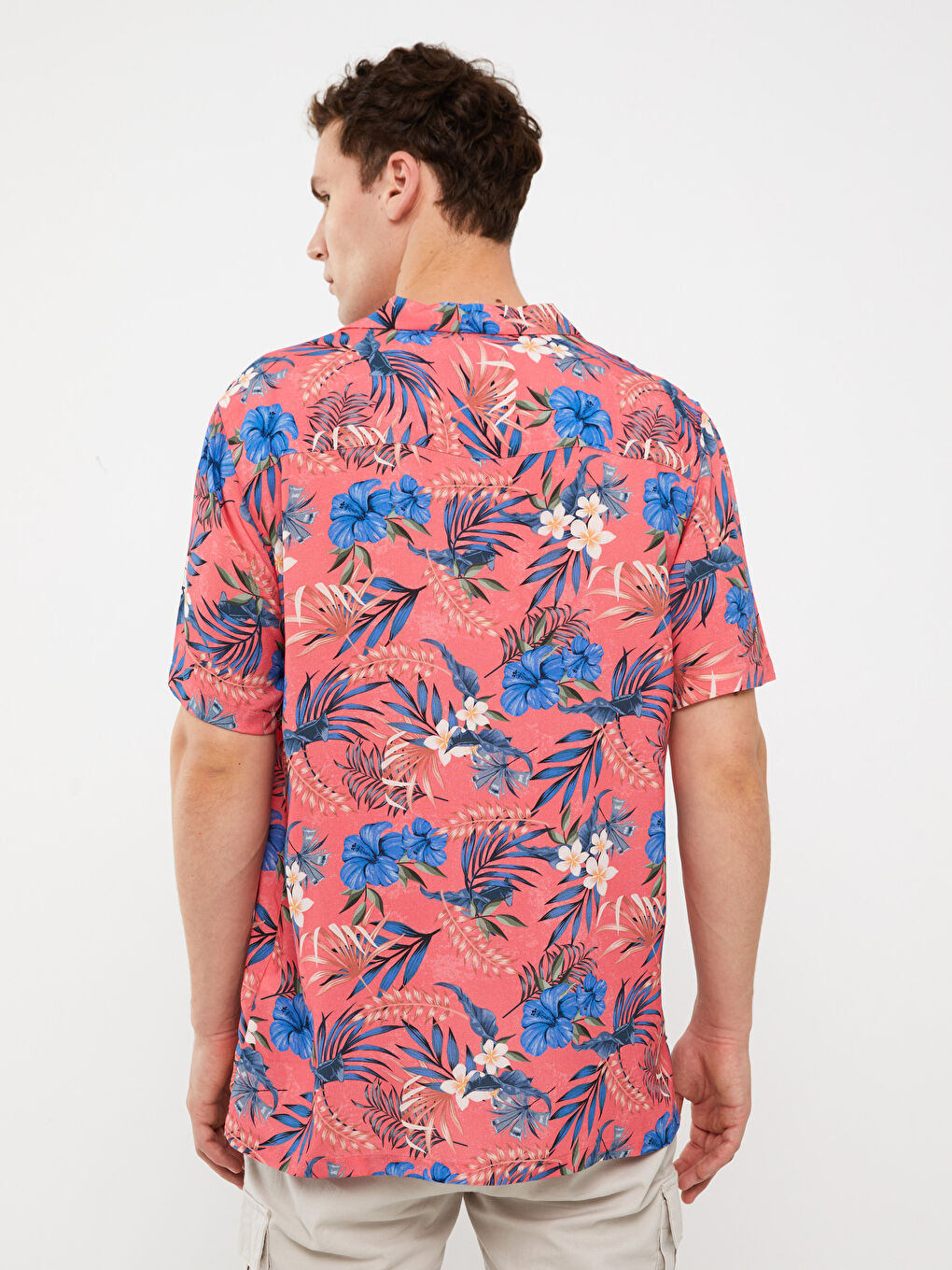 Karışık Regular Fit Kısa Kollu Desenli Viskon Erkek Gömlek-4