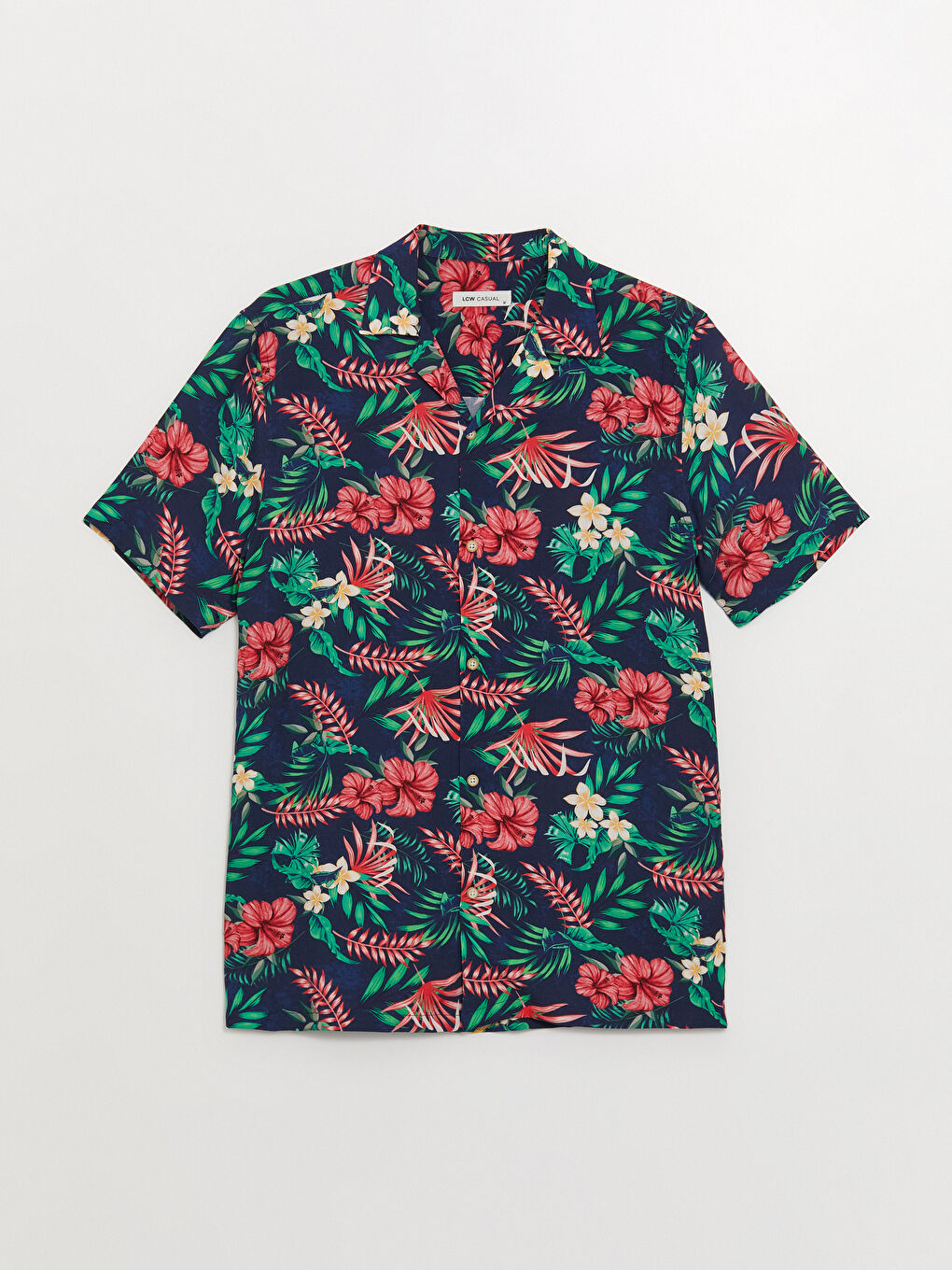 Karışık Regular Fit Kısa Kollu Desenli Viskon Erkek Gömlek-5