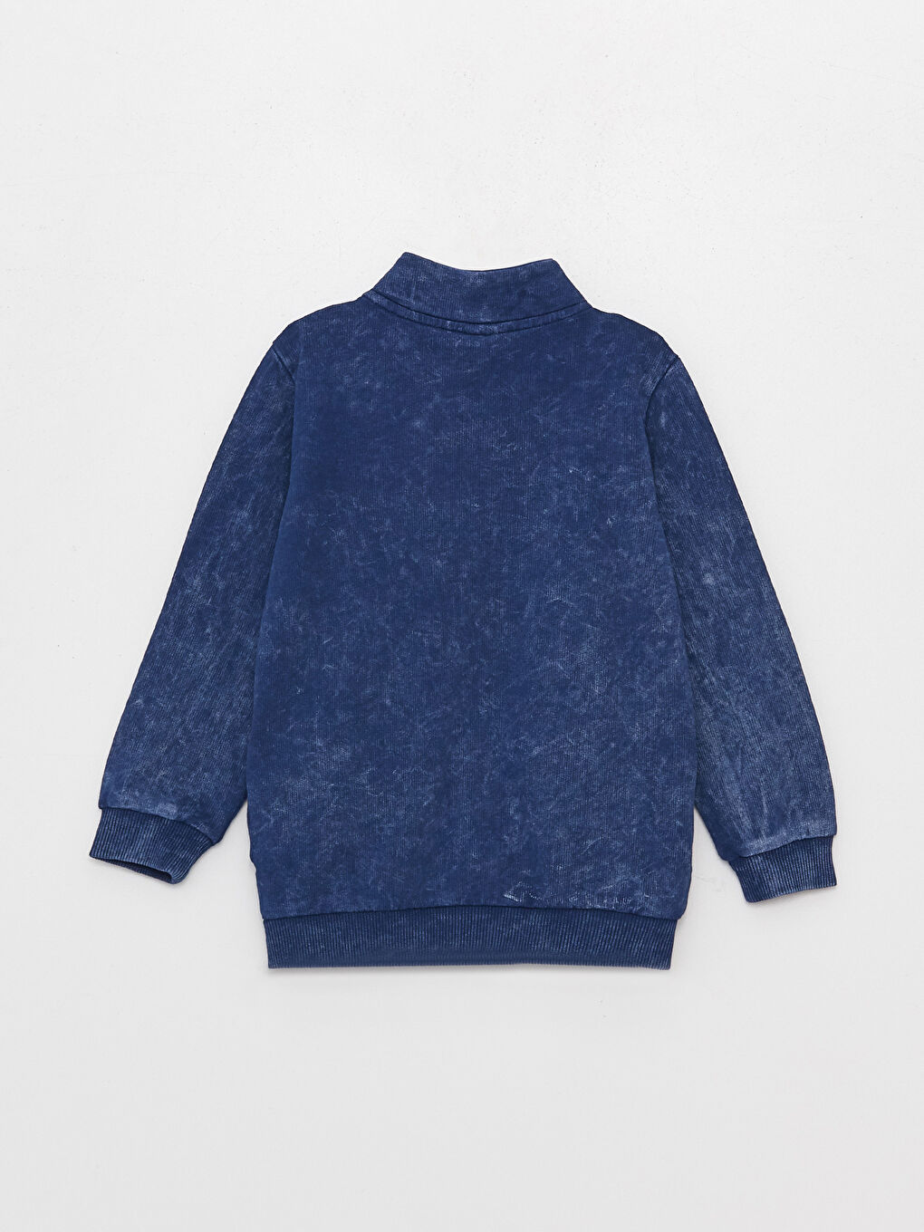 Lacivert Dik Yaka Erkek Bebek Fermuarlı Sweatshirt-1