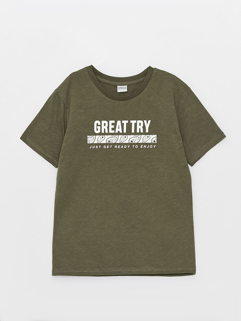 Crew Neck Printed Short Sleeve Boys' T-Shirt and Shorts-1