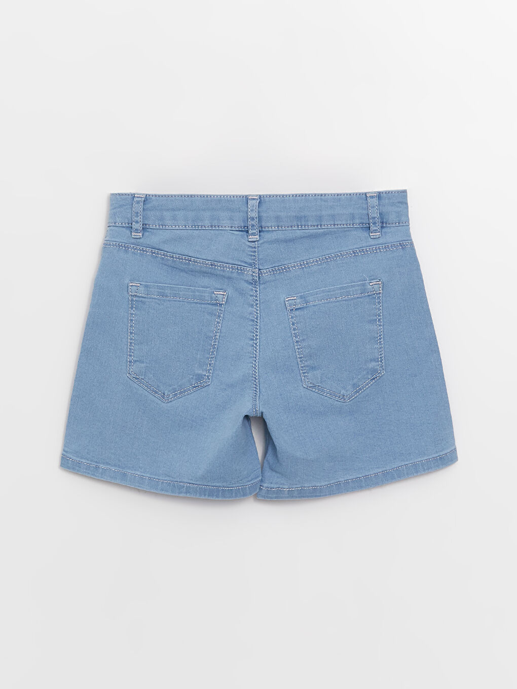 İndigo Baskılı Kız Çocuk Jean Şort-1