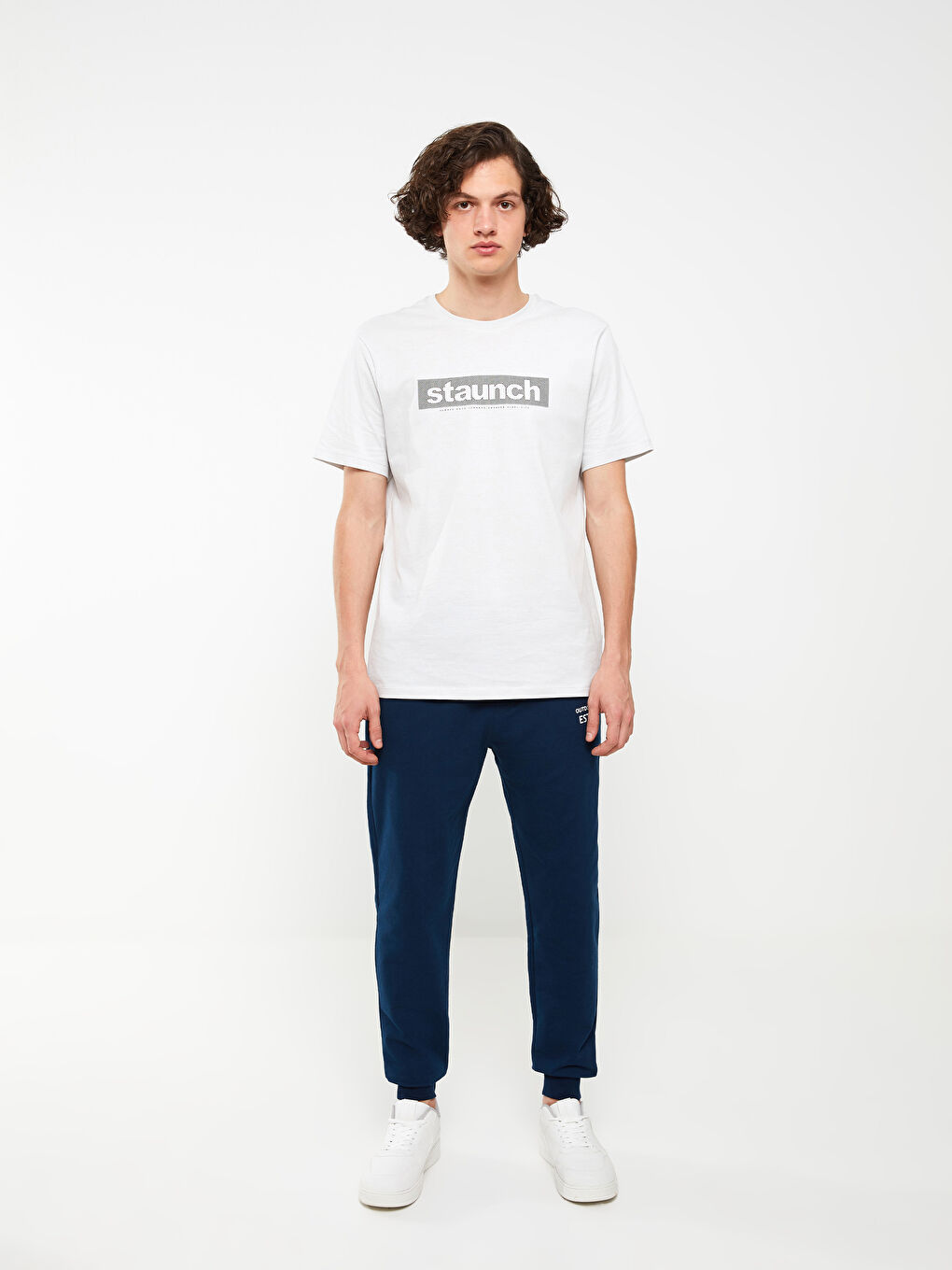 Lacivert Standart Kalıp Erkek Jogger Eşofman Altı-1