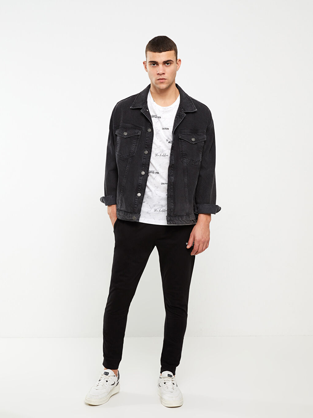 Siyah Standart Kalıp Erkek Jogger Eşofman Altı