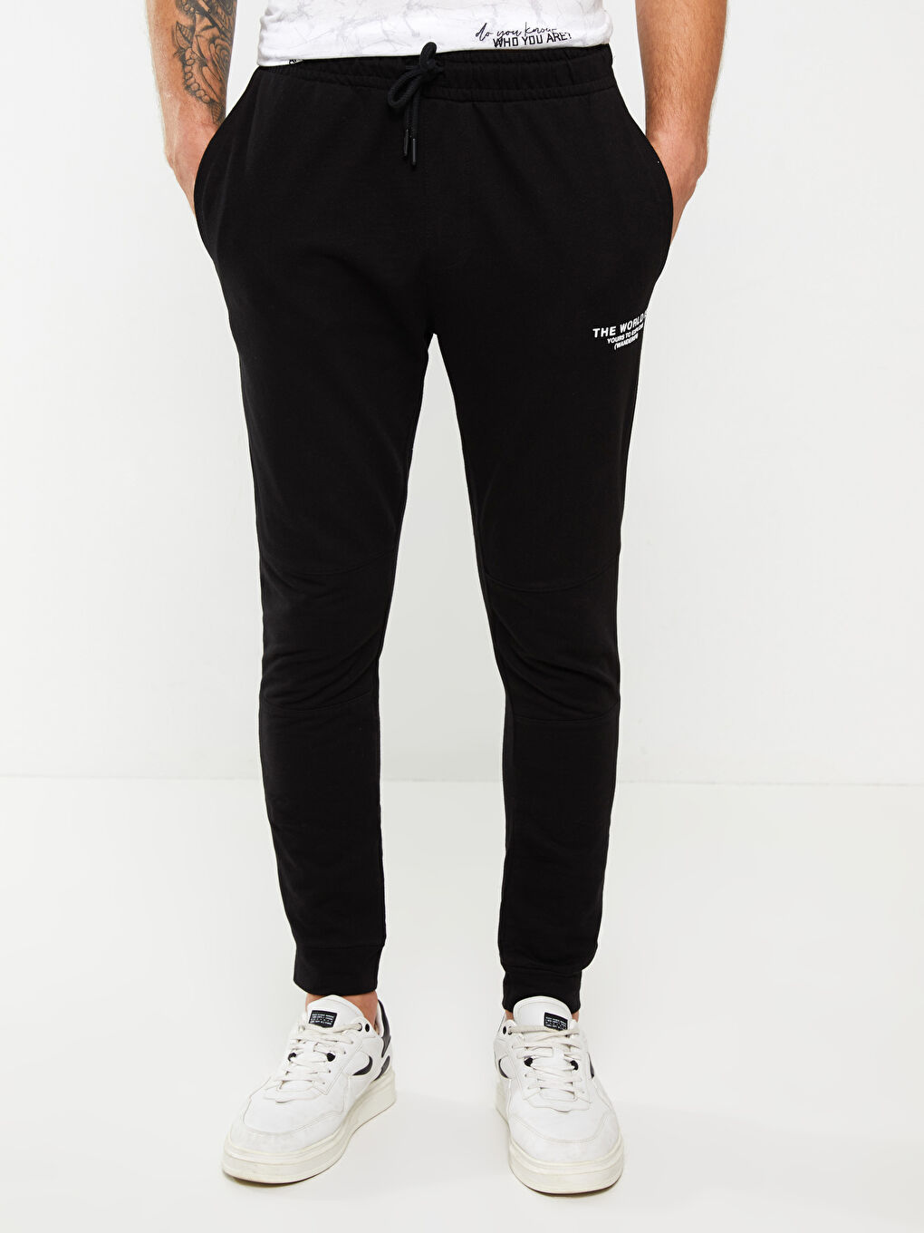 Siyah Standart Kalıp Erkek Jogger Eşofman Altı-2