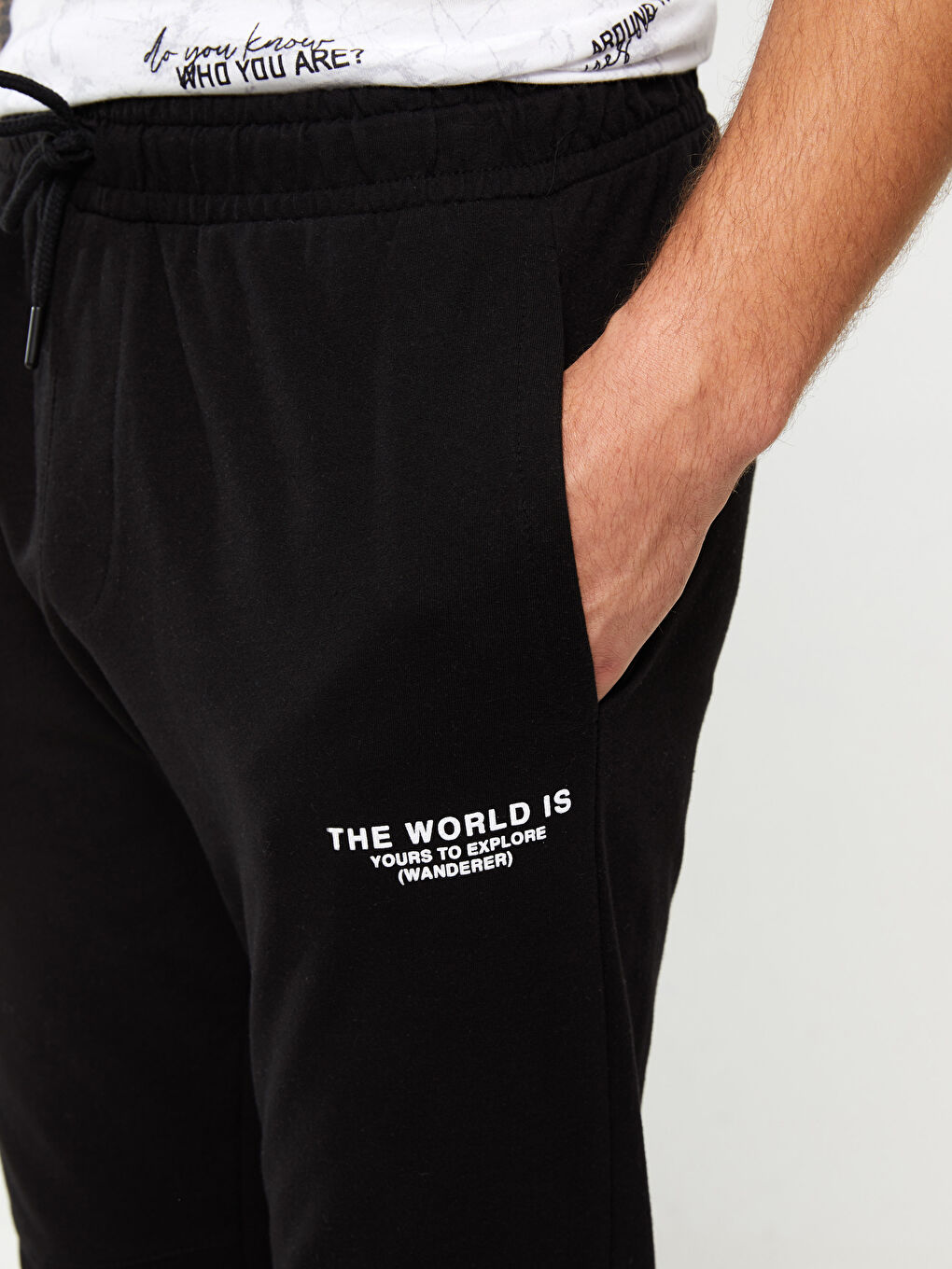 Siyah Standart Kalıp Erkek Jogger Eşofman Altı-3