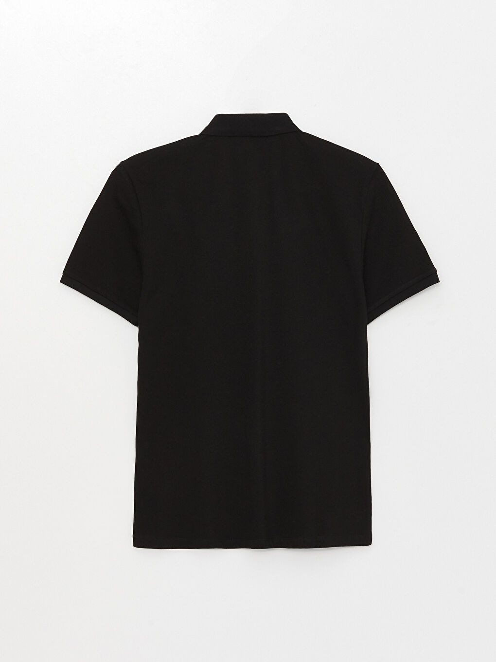 Siyah Polo Yaka Kısa Kollu Erkek Tişört-6