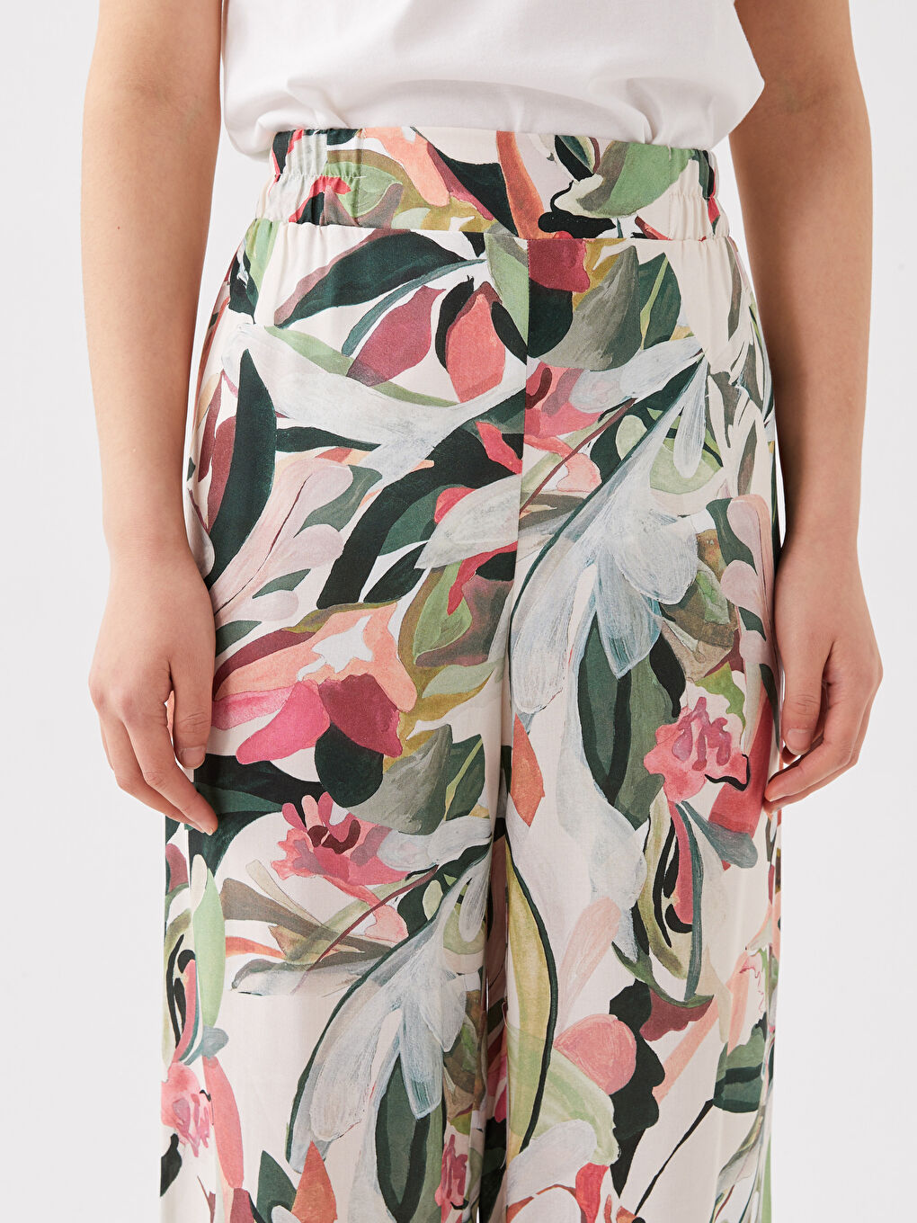 Relaxed Fit Patterned Women's Trousers-2