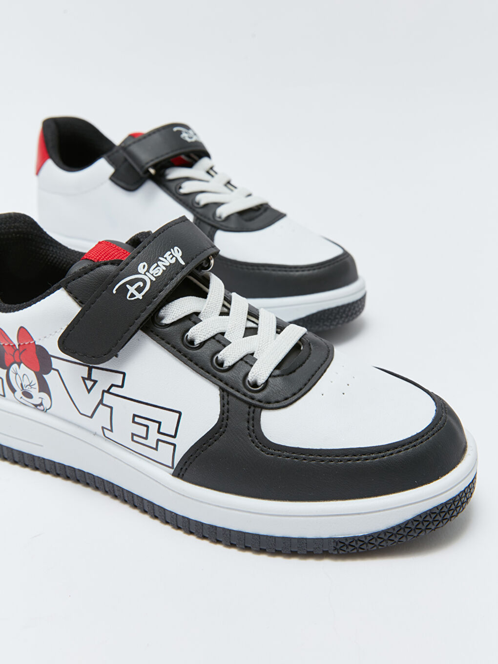 LCW STEPS Minnie and Mickey Mouse Printed Lace and Velcro Girls' Sports Shoes -S3FJ30Z4-HUC