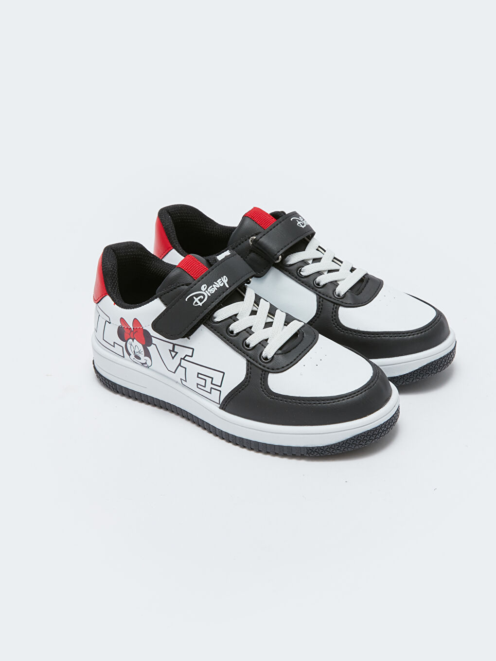 LCW STEPS Minnie and Mickey Mouse Printed Lace and Velcro Girls' Sports Shoes -S3FJ30Z4-HUC