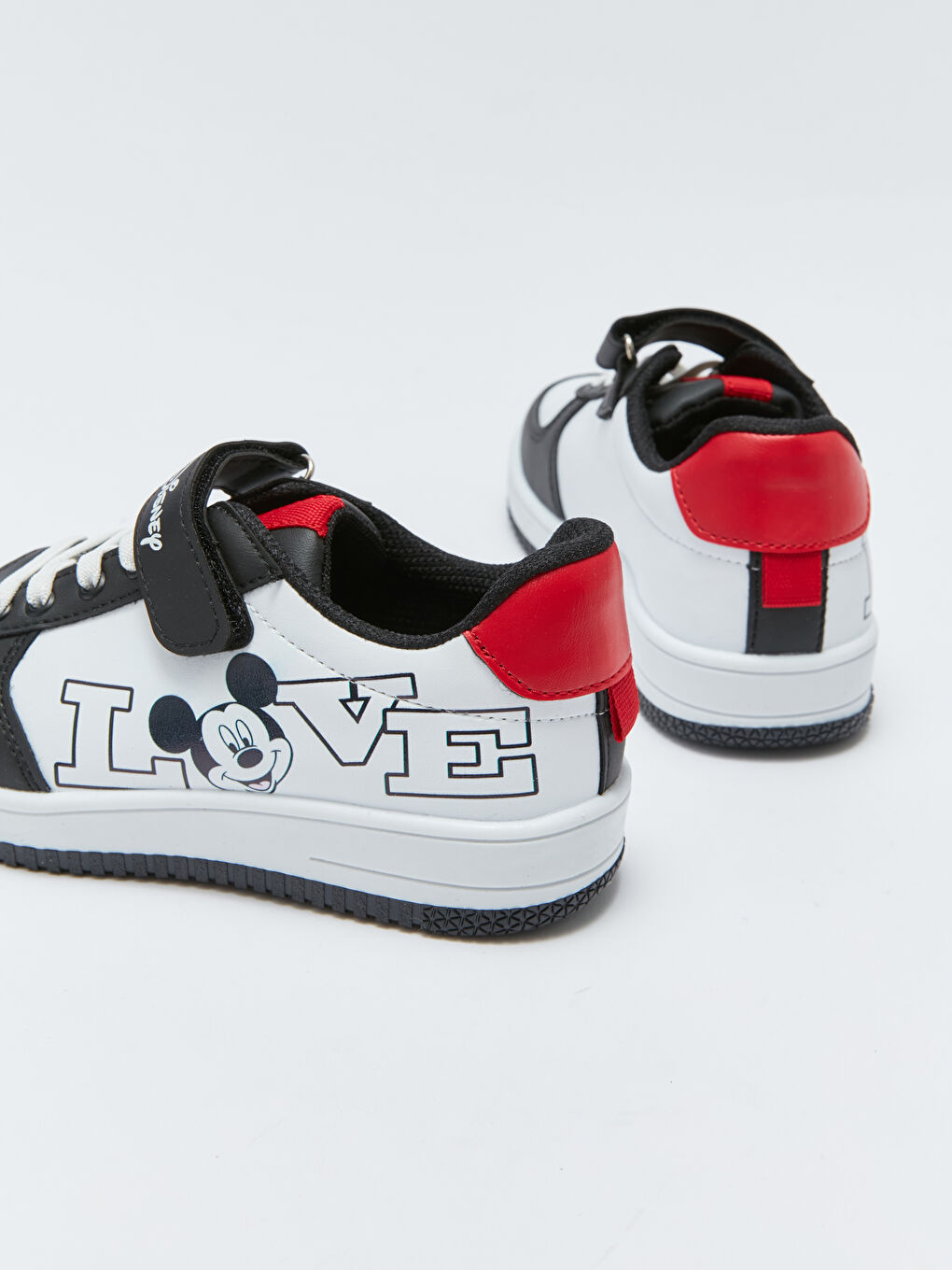 LCW STEPS Minnie and Mickey Mouse Printed Lace and Velcro Girls' Sports Shoes -S3FJ30Z4-HUC