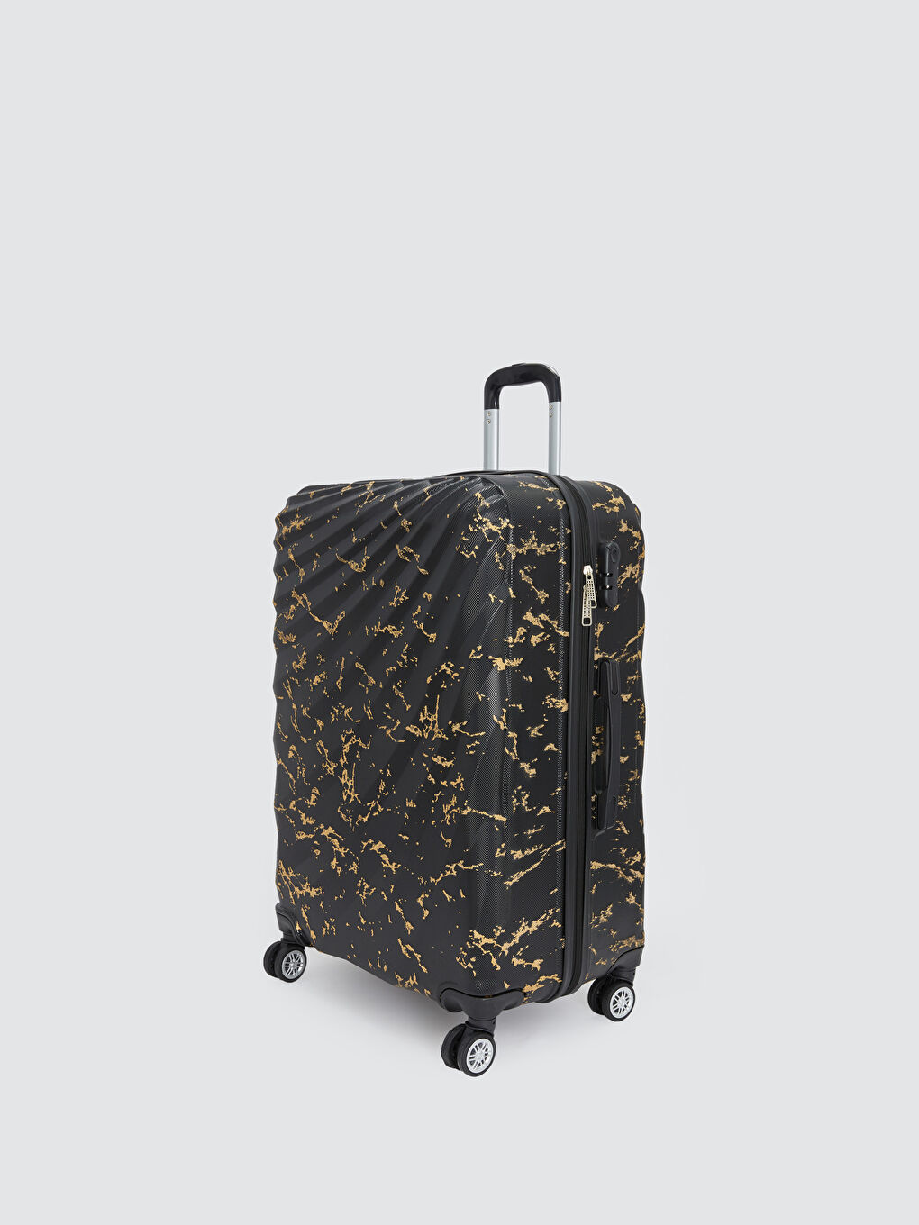 Siyah Baskılı Kilit Detaylı Küçük Boy Valiz-1