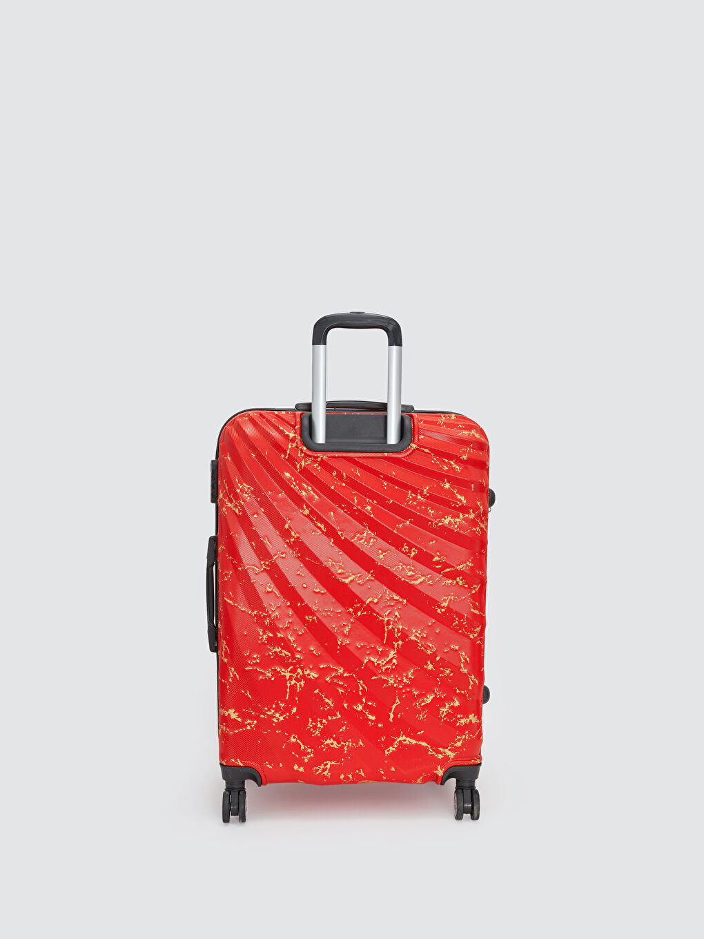 Kırmızı Baskılı Kilit Detaylı Küçük Boy Valiz-2