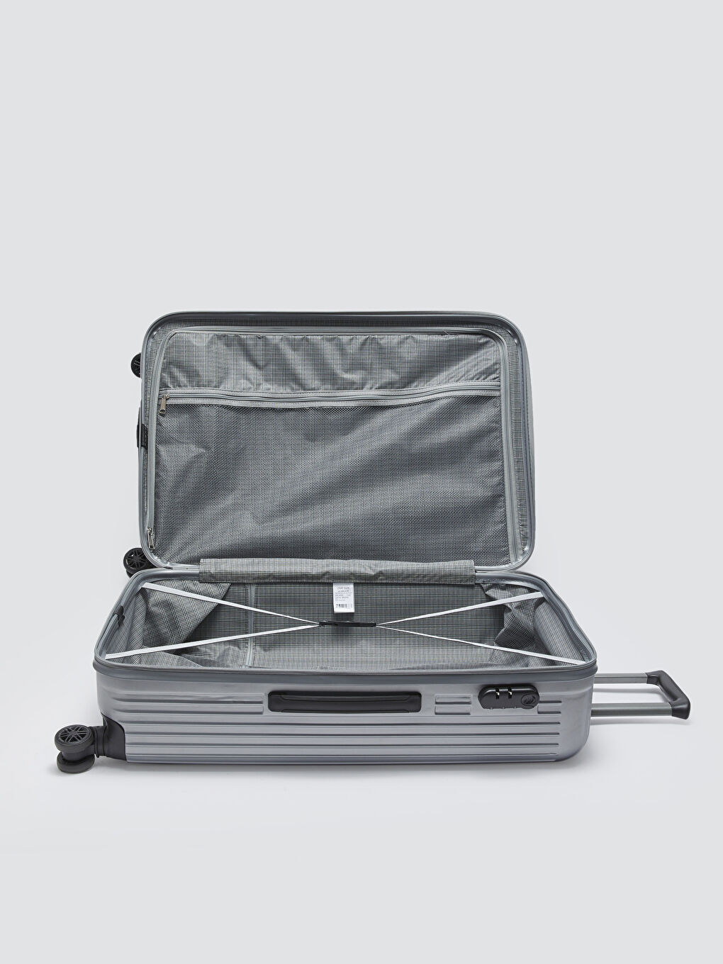 Gri Kilit Detaylı Büyük Boy Valiz-3