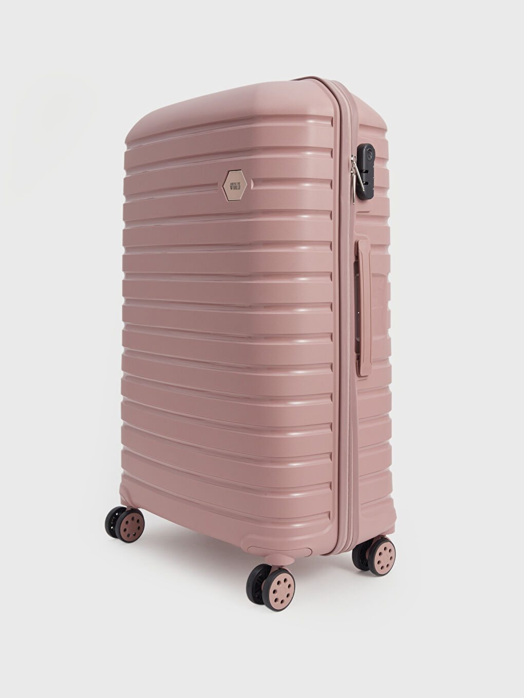 Pembe Kilit Detaylı Büyük Boy Valiz-1