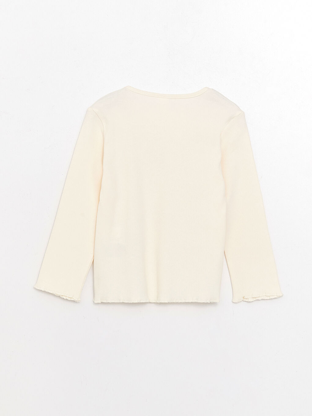 تيشيرت ياقة دائرية كم طويل بتفاصيل تطريز - بنات رضع-1