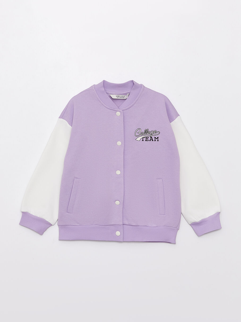 Lila Nakışlı Uzun Kollu Kız Çocuk Kolej Ceket-3