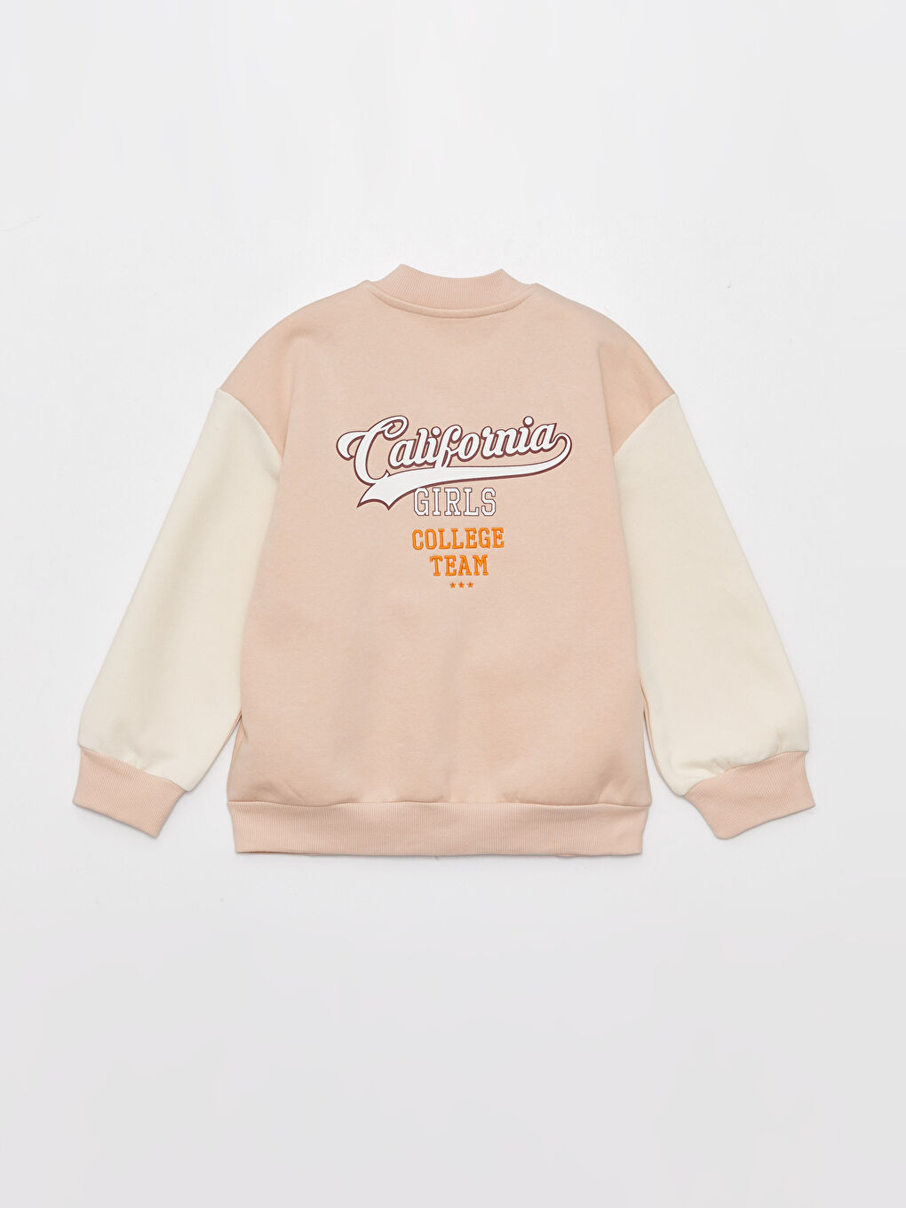 Pembe Nakışlı Uzun Kollu Kız Çocuk Kolej Ceket-1