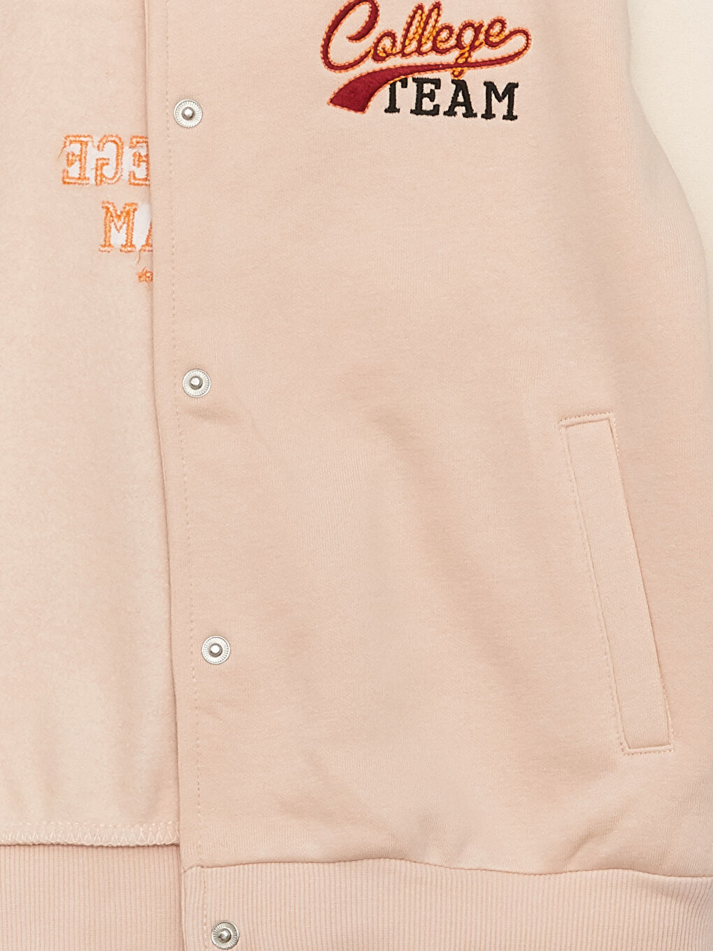 Pembe Nakışlı Uzun Kollu Kız Çocuk Kolej Ceket-2