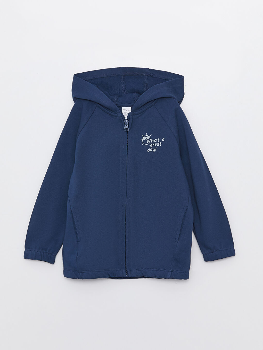 Hooded Long Sleeve Printed Baby Boy Zippered Sweatshirt