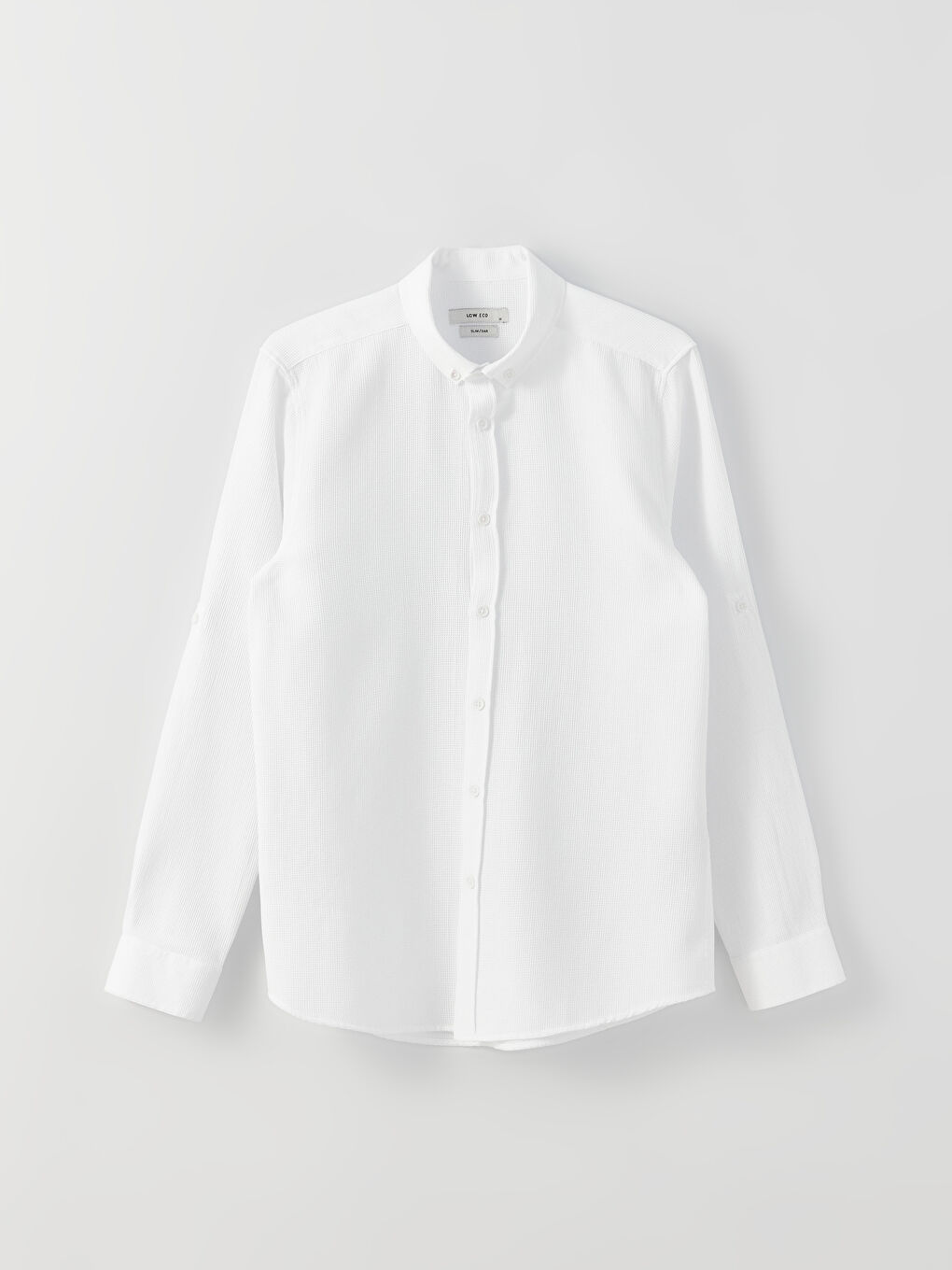 Beyaz Slim Fit Uzun Kollu Erkek Gömlek-5