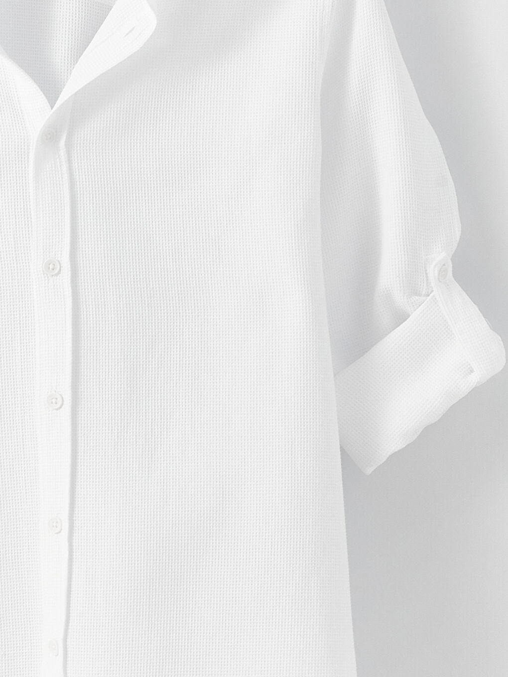 Beyaz Slim Fit Uzun Kollu Erkek Gömlek-6