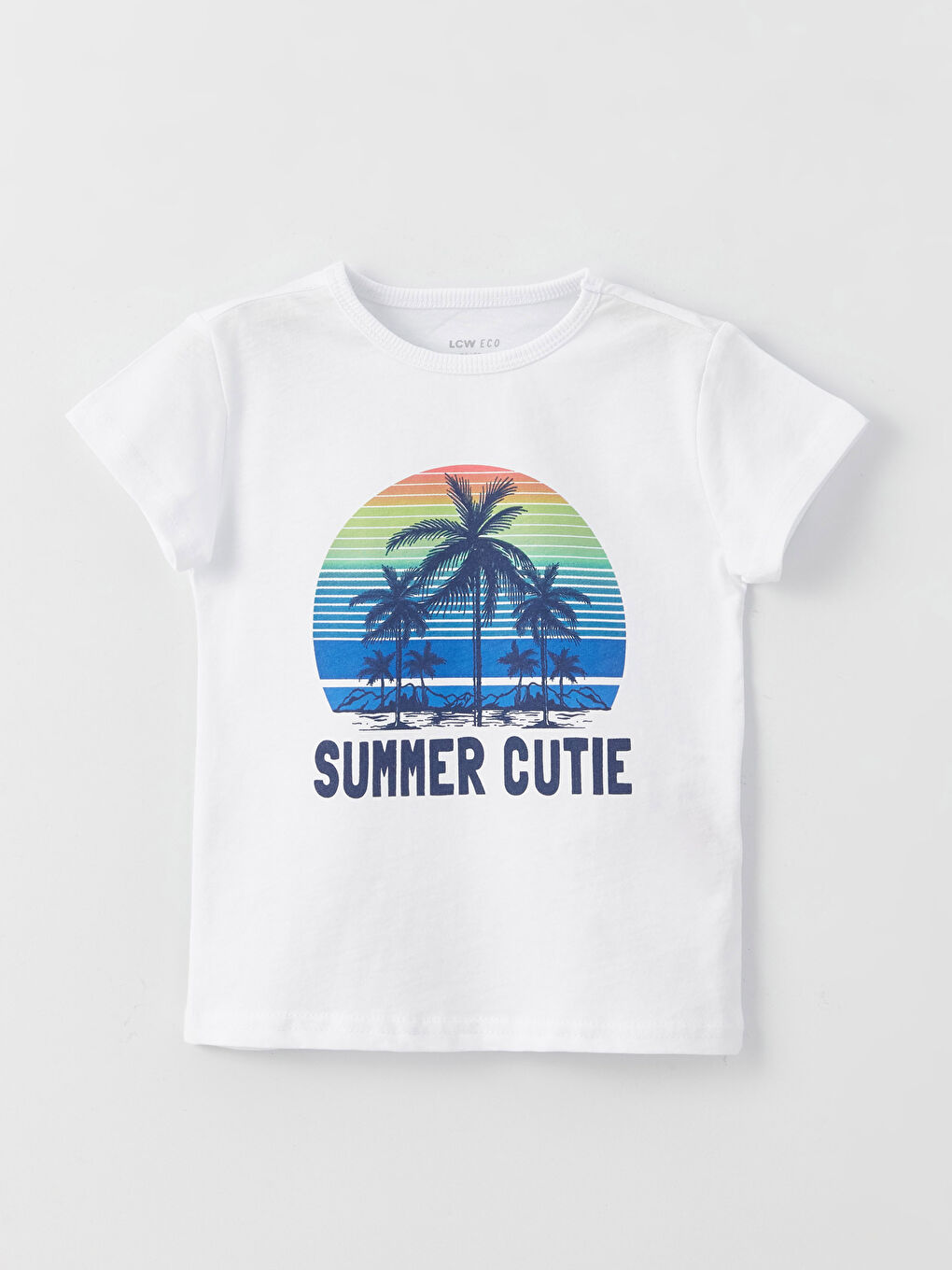 تيشيرت بياقة دائرية مطبوع وشورت للأولاد الرضع - طقم من قطعتين-1