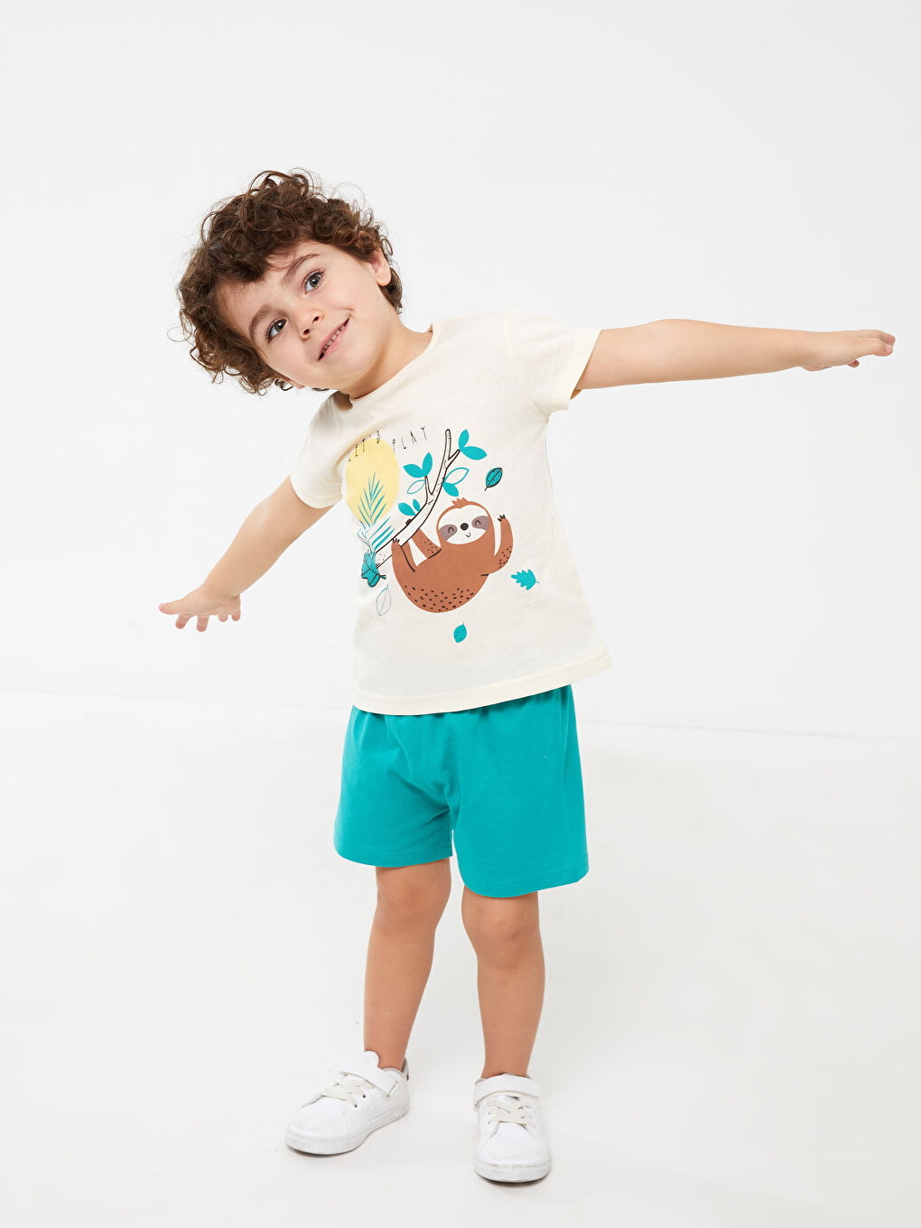 Crew Neck Short Sleeve Baby Boys' T-Shirt and Shorts 2 Pack Set