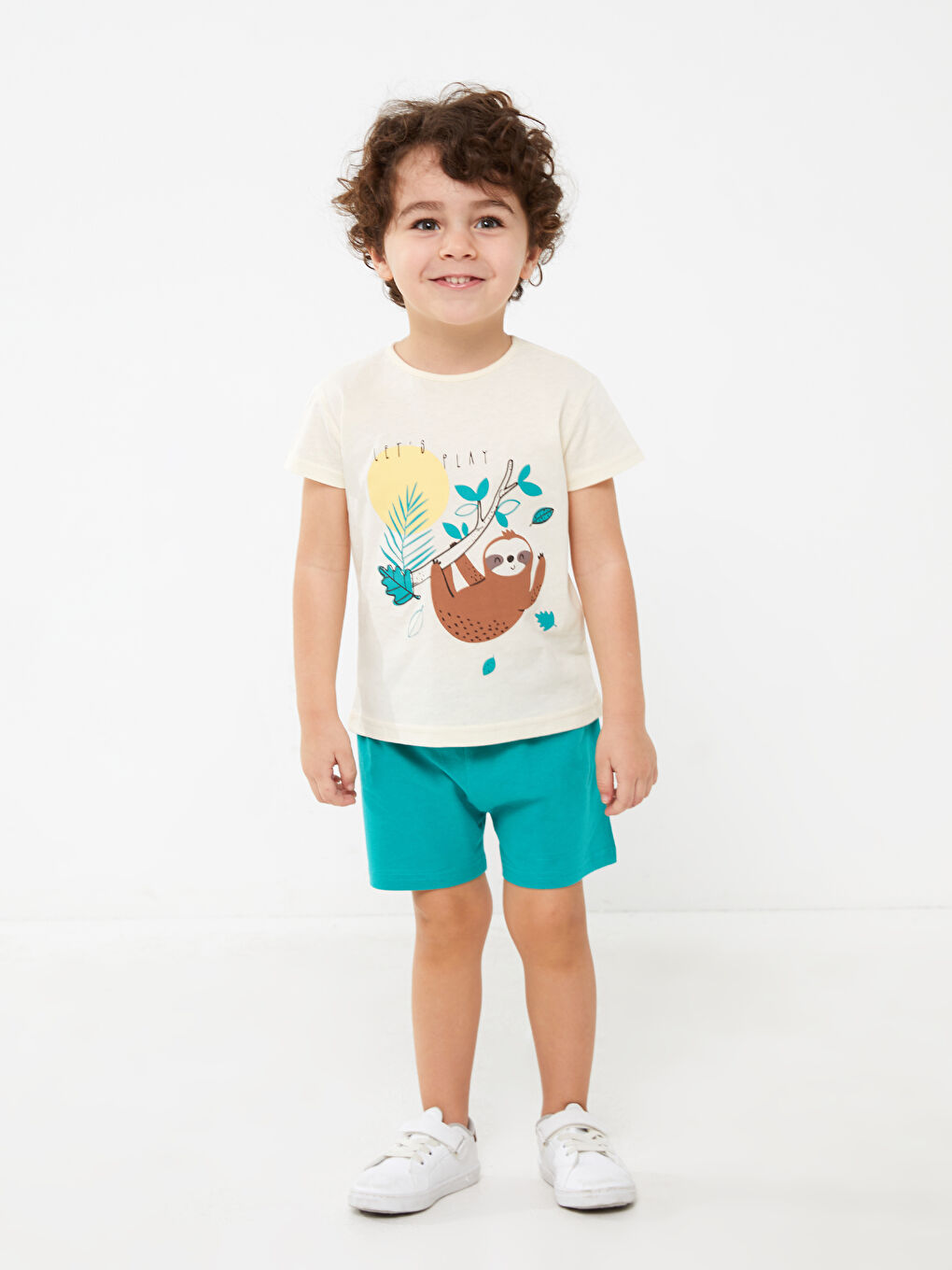 Crew Neck Short Sleeve Baby Boys' T-Shirt and Shorts 2 Pack Set-1