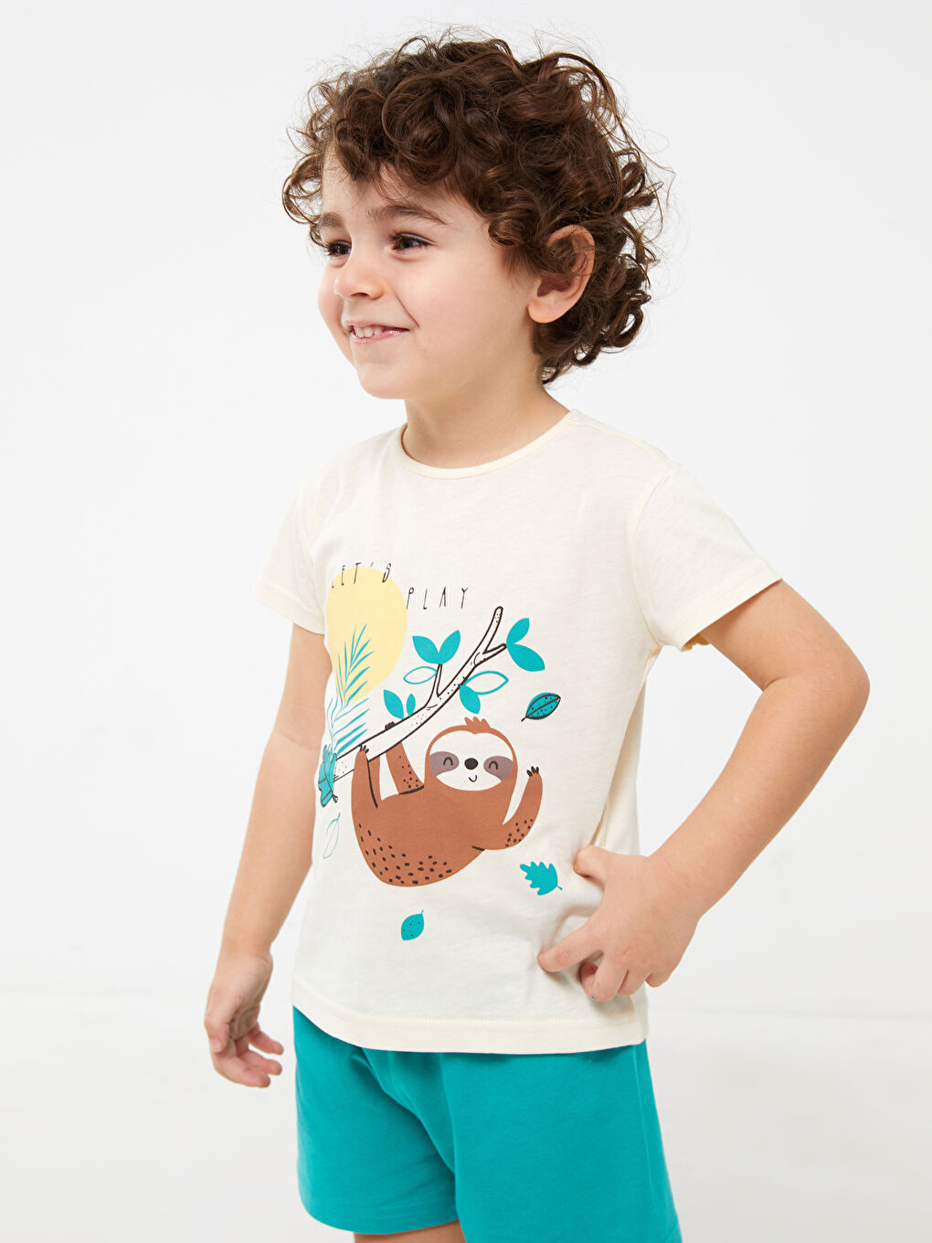 Crew Neck Short Sleeve Baby Boys' T-Shirt and Shorts 2 Pack Set-2