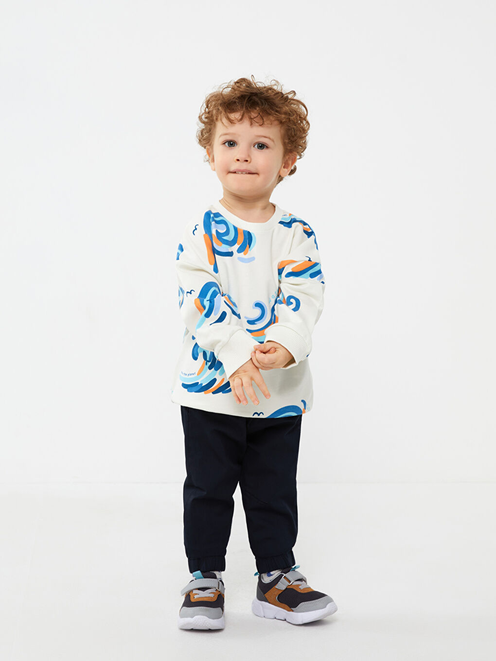 Lacivert Beli Lastikli Basic Erkek Bebek Pantolon